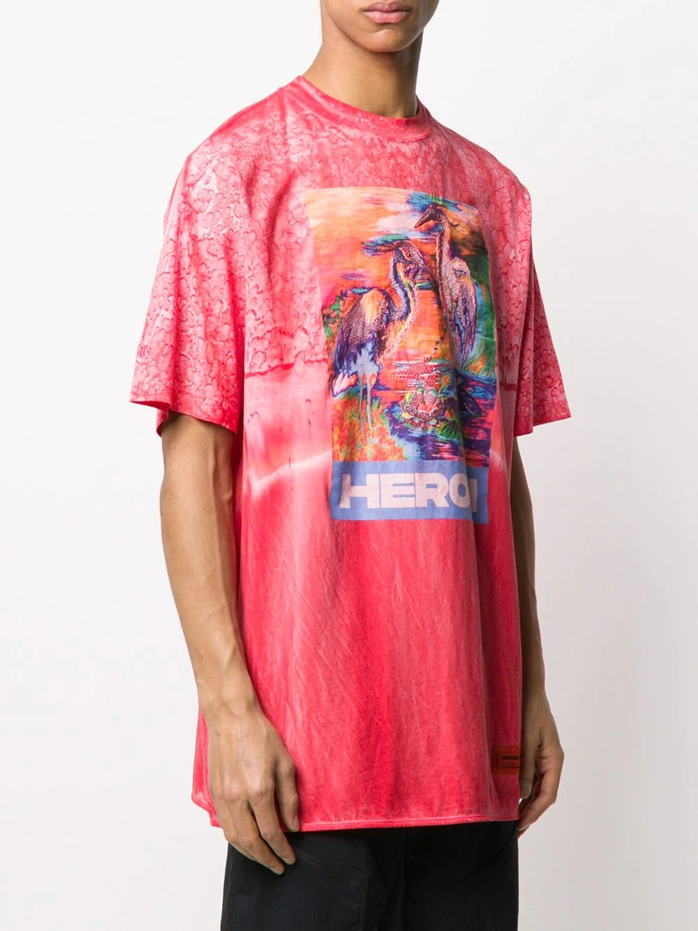 tie dye heron print T-shirt - 3