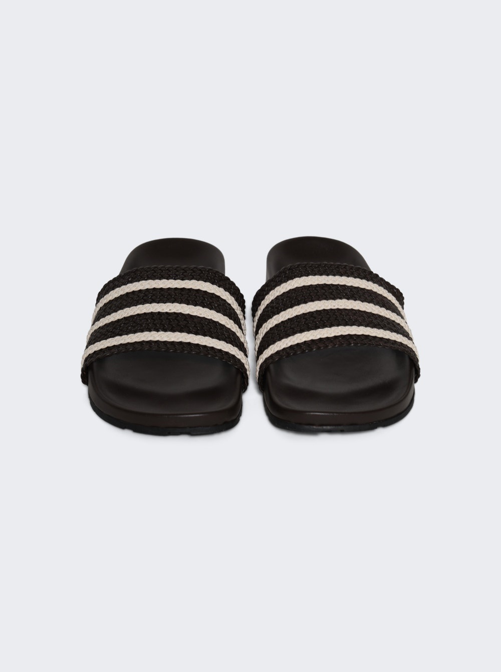 X Wales Bonner Adilette Sandals Dark Brown And Wonder White - 5