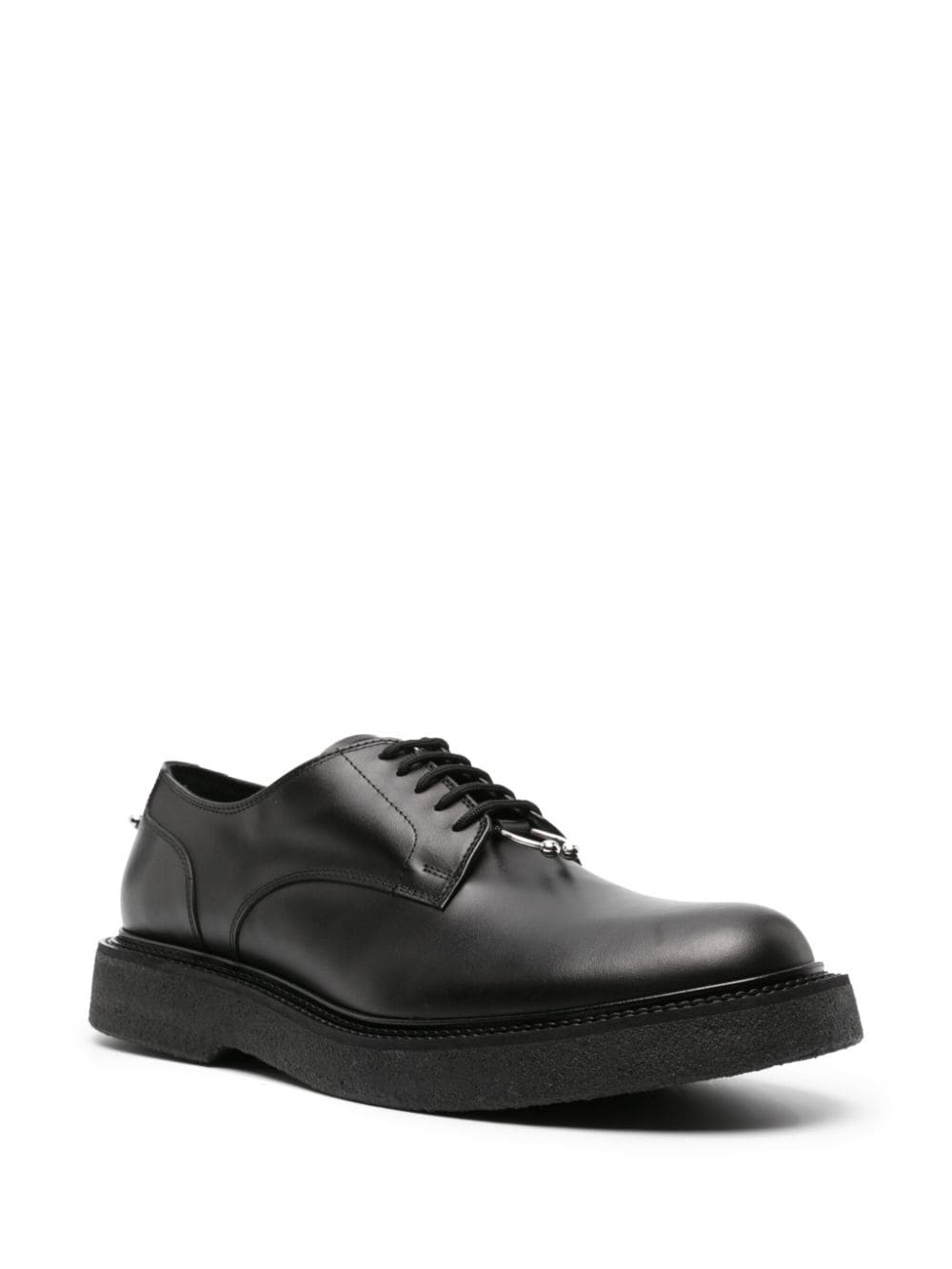 ring-hardware detailing leather derby shoes - 2