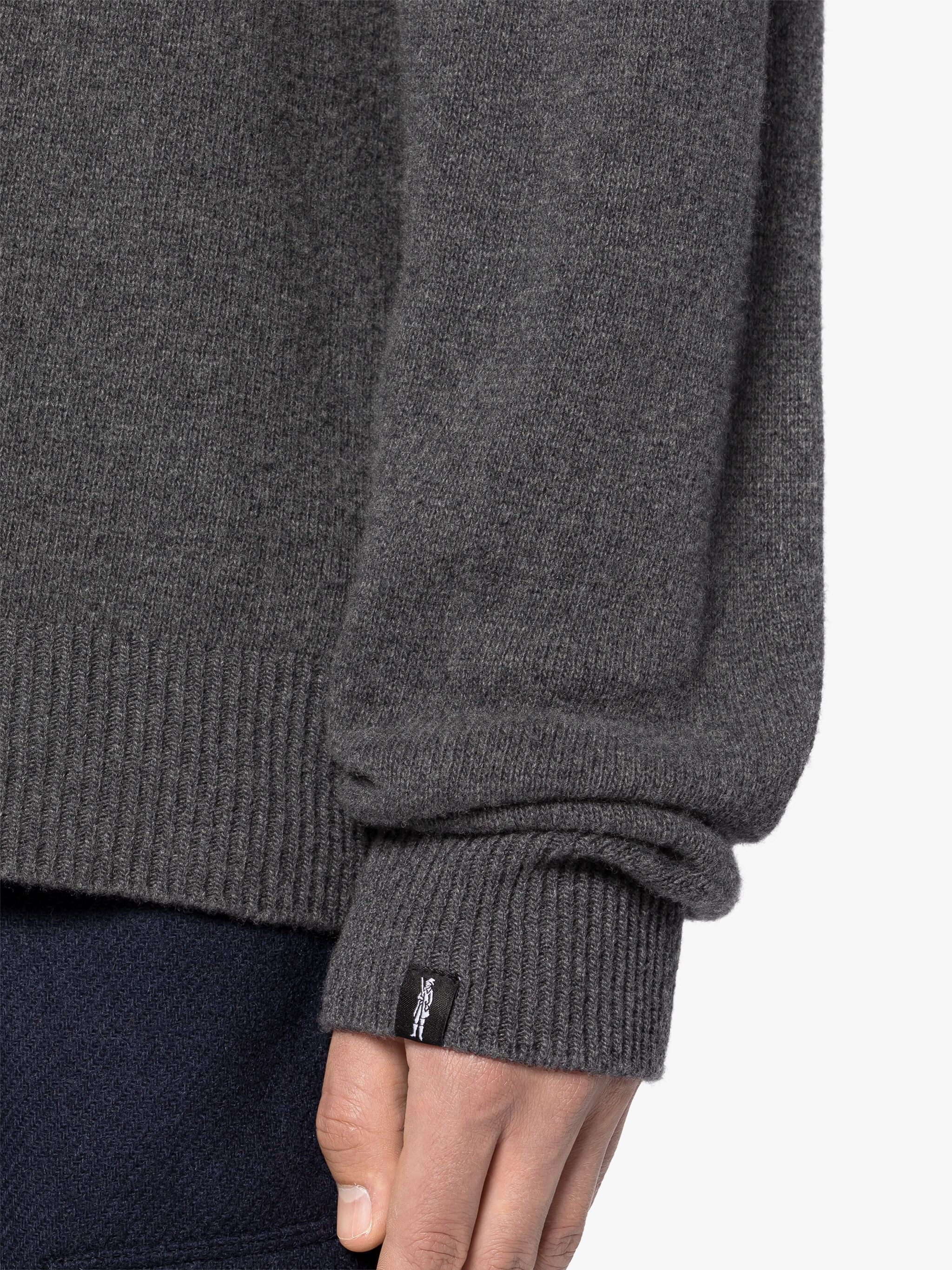 WIVERTON GRAPHITE MERINO WOOL & CASHMERE HOODED SWEATER - 6