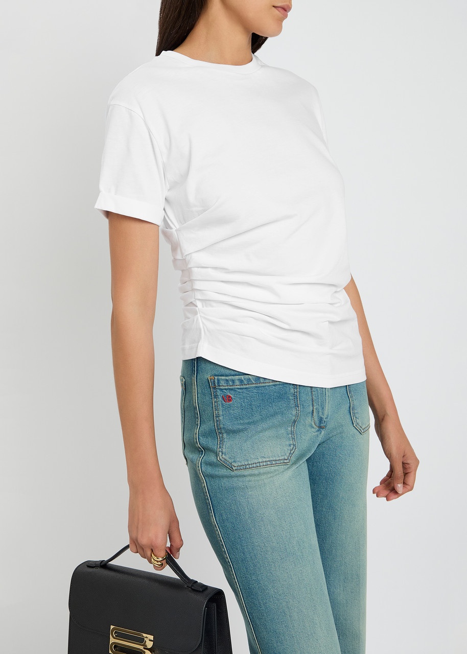 Victoria Beckham Gathered Cotton T-shirt - 5