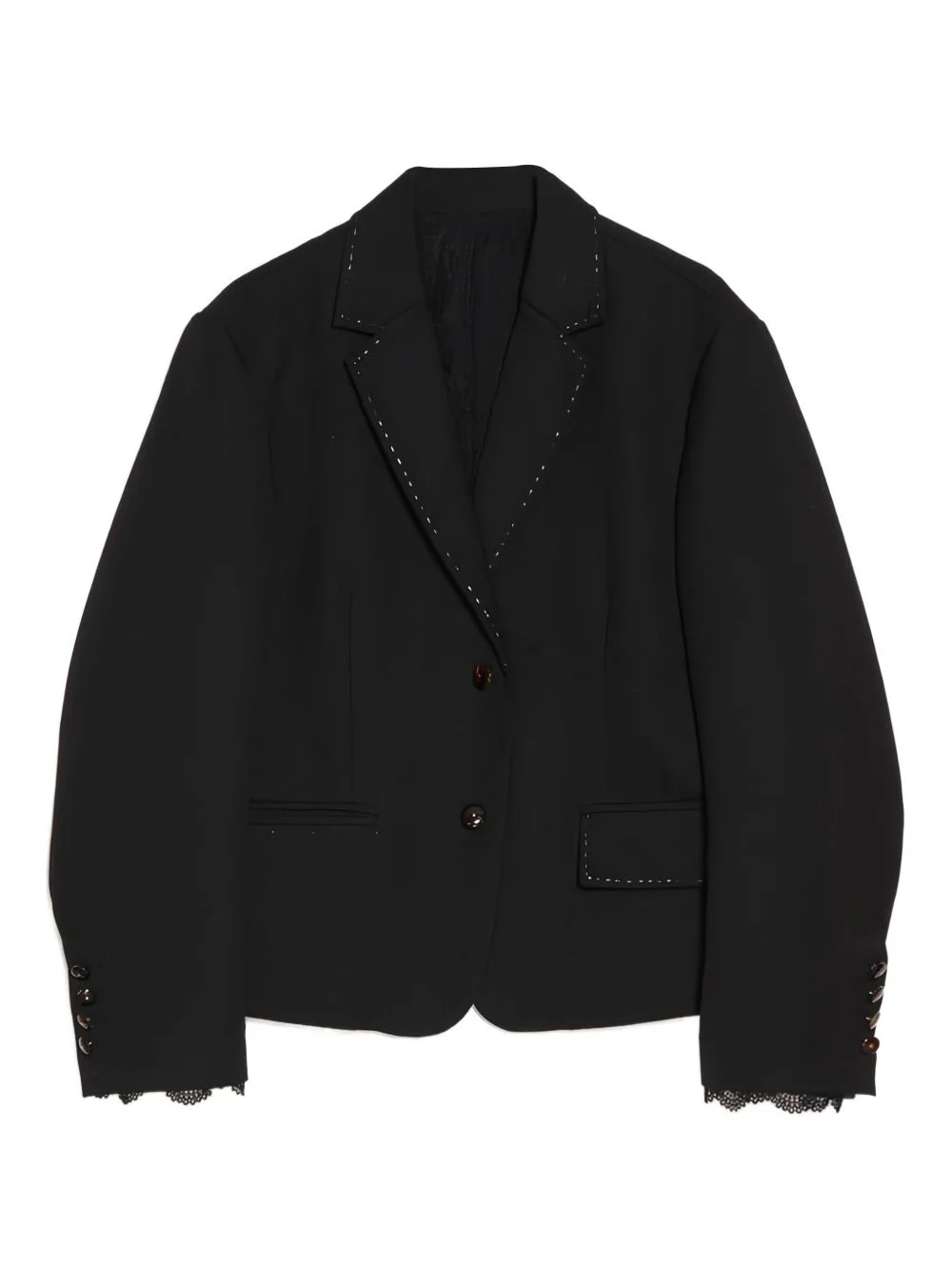 lace-trimmed button blazer - 1