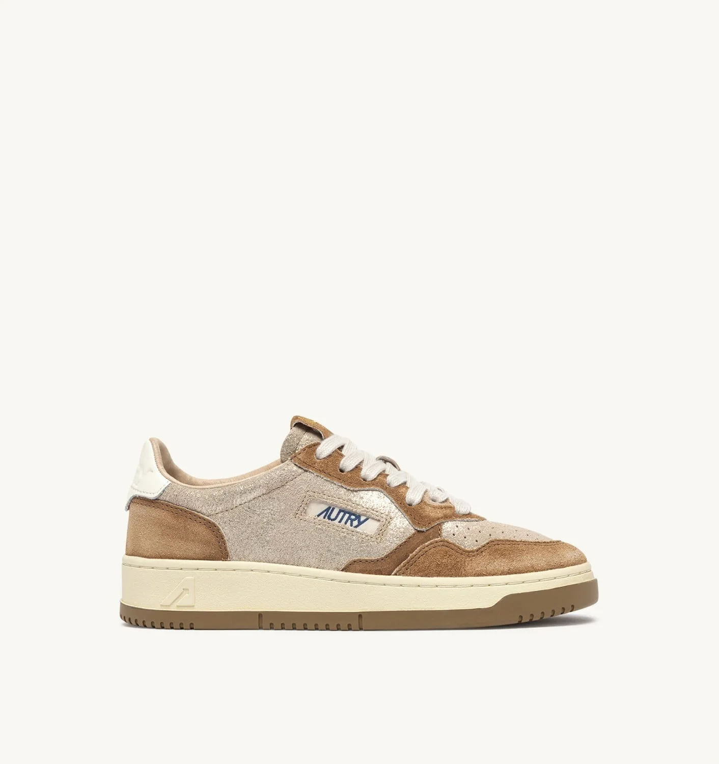 MEDALIST LOW SNEAKERS IN PLATINUM SUEDE AND BEIGE SUGAR - 1