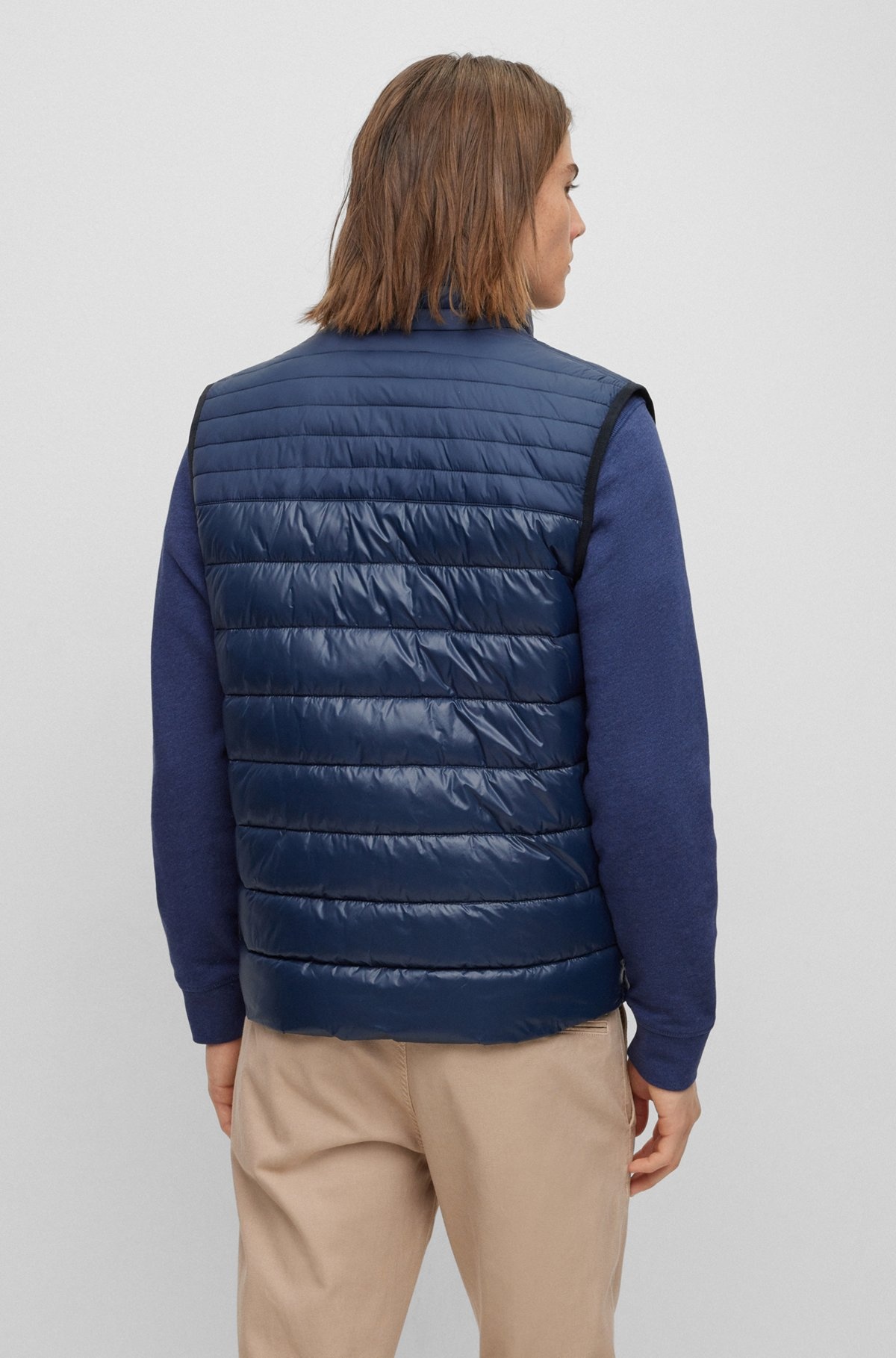 WATER-REPELLENT GILET IN GLOSS AND MATTE FABRICS - 4