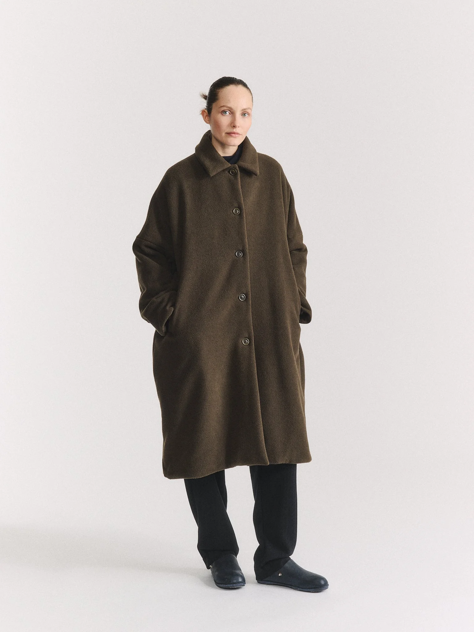 BIG BLOBBY COAT - HEAVY CASHEMERE - KHAKI - 1