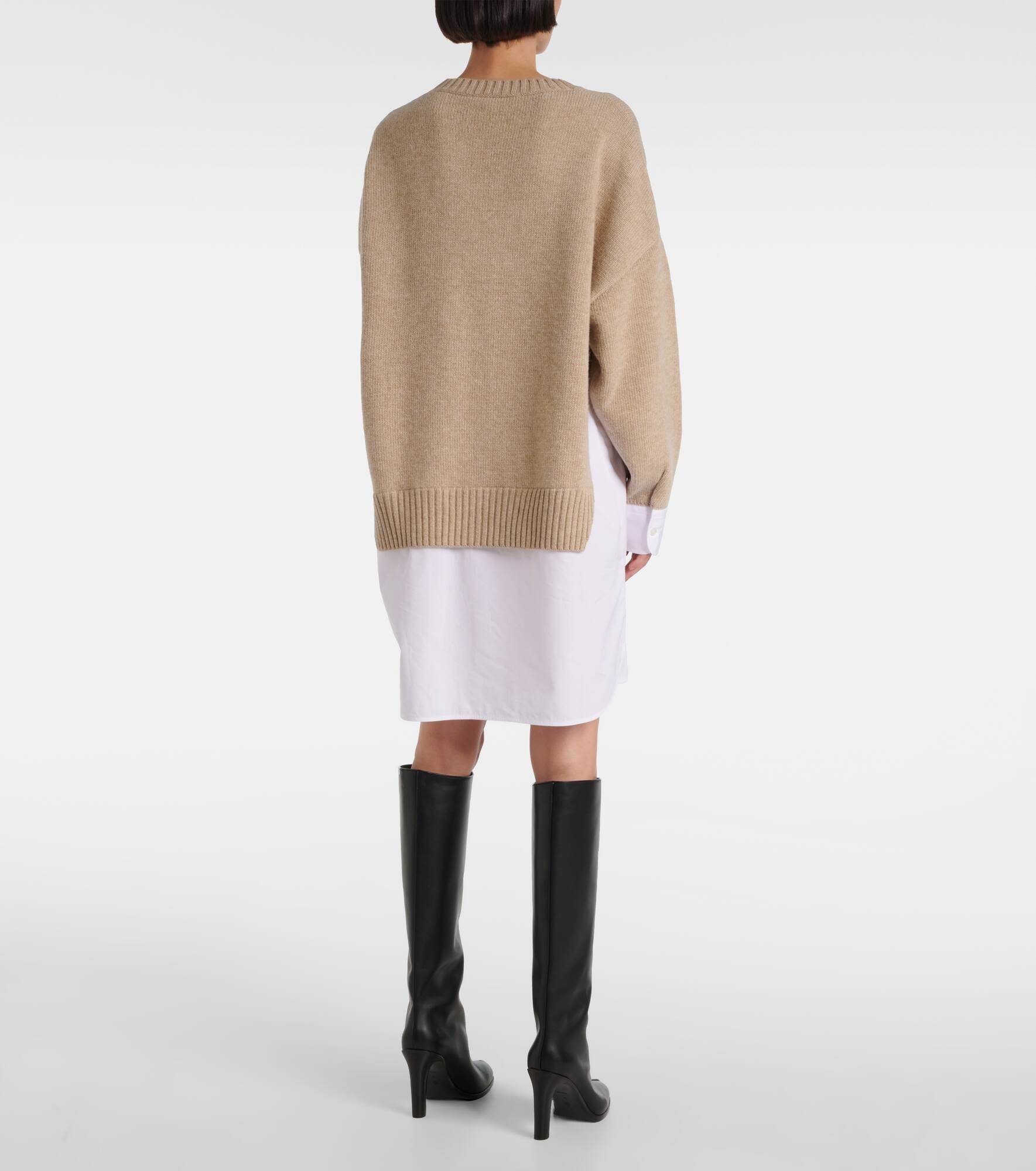 Layered virgin wool sweater - 3