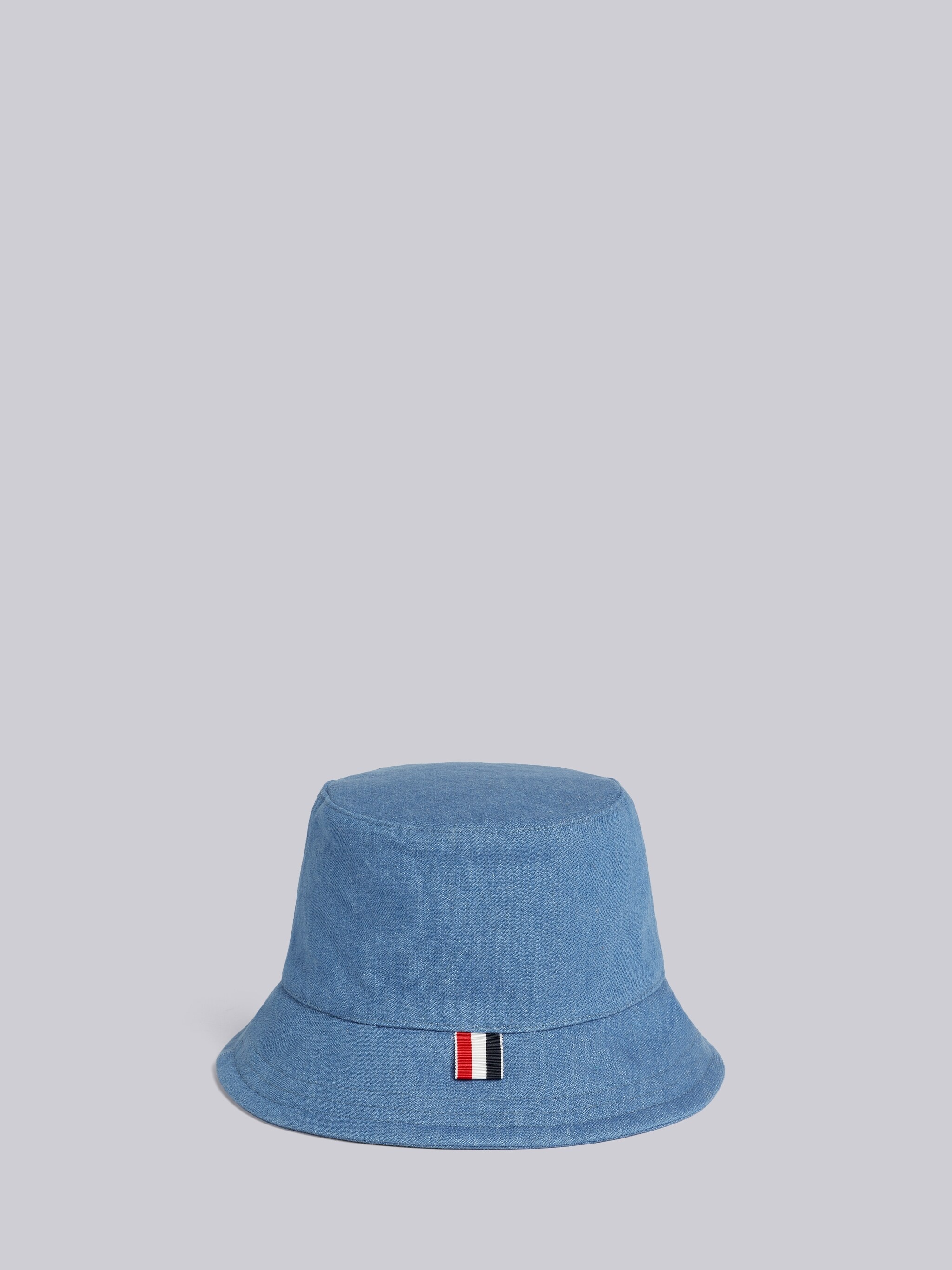 Blue Washed Denim 4-Bar Classic Bucket Hat - 4