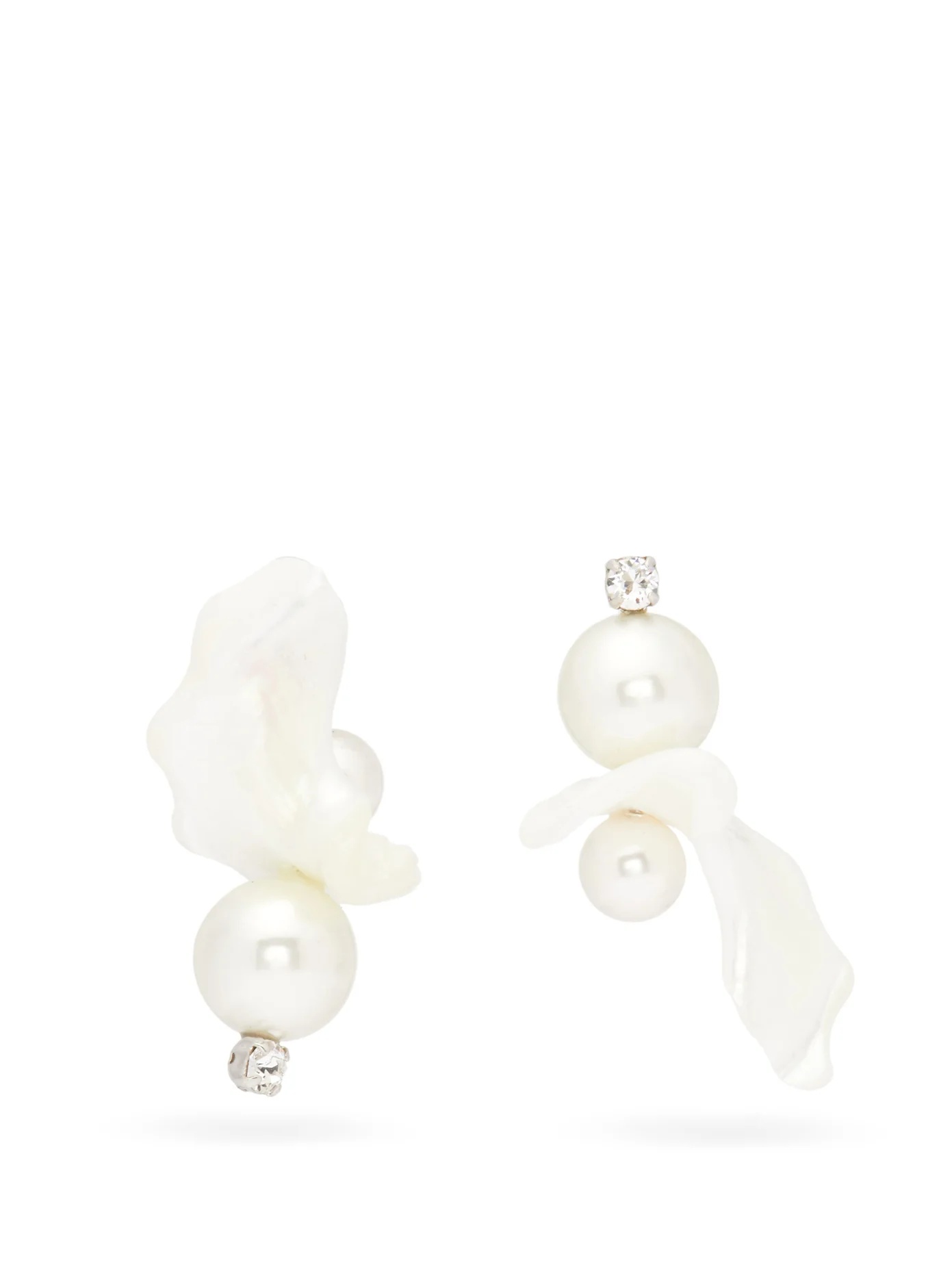 Mismatched mother-of-pearl drop earrings - 1