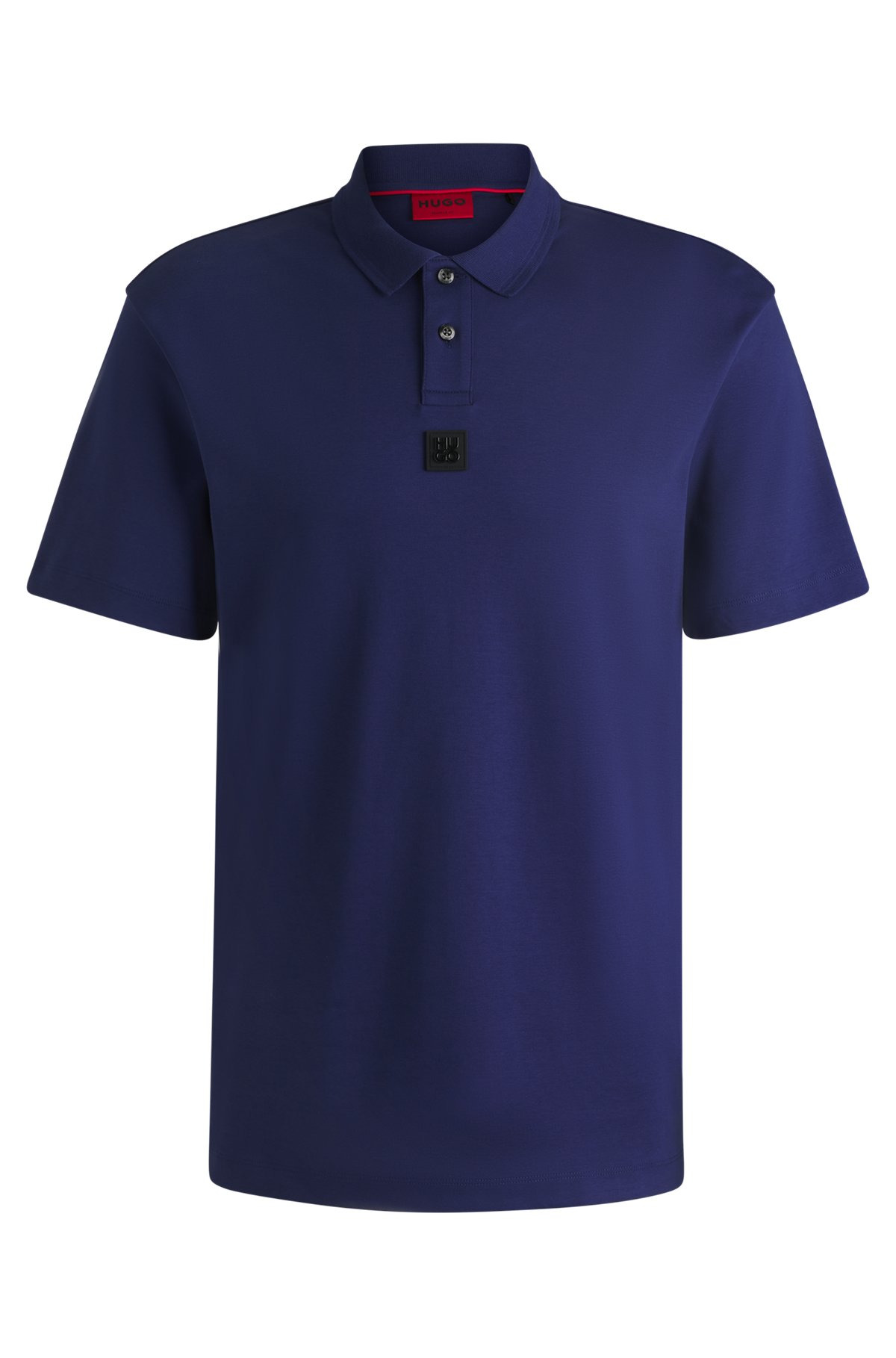 INTERLOCK-COTTON POLO SHIRT WITH STACKED LOGO - 1