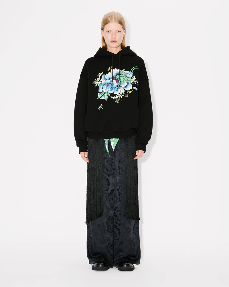'KENZO Peonies' embroidered oversized hoodie in cotton 5