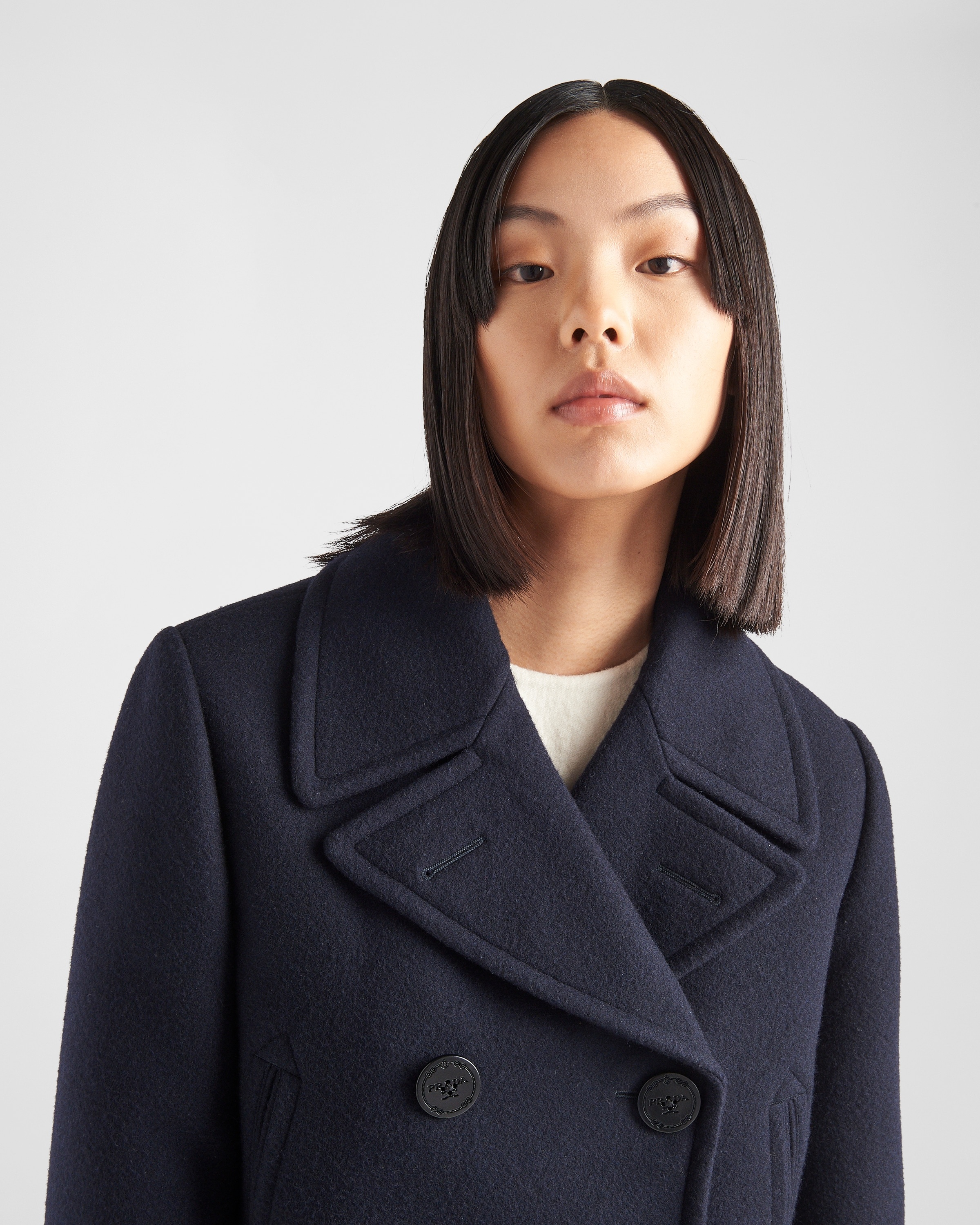 Double-breasted cloth peacoat - 4