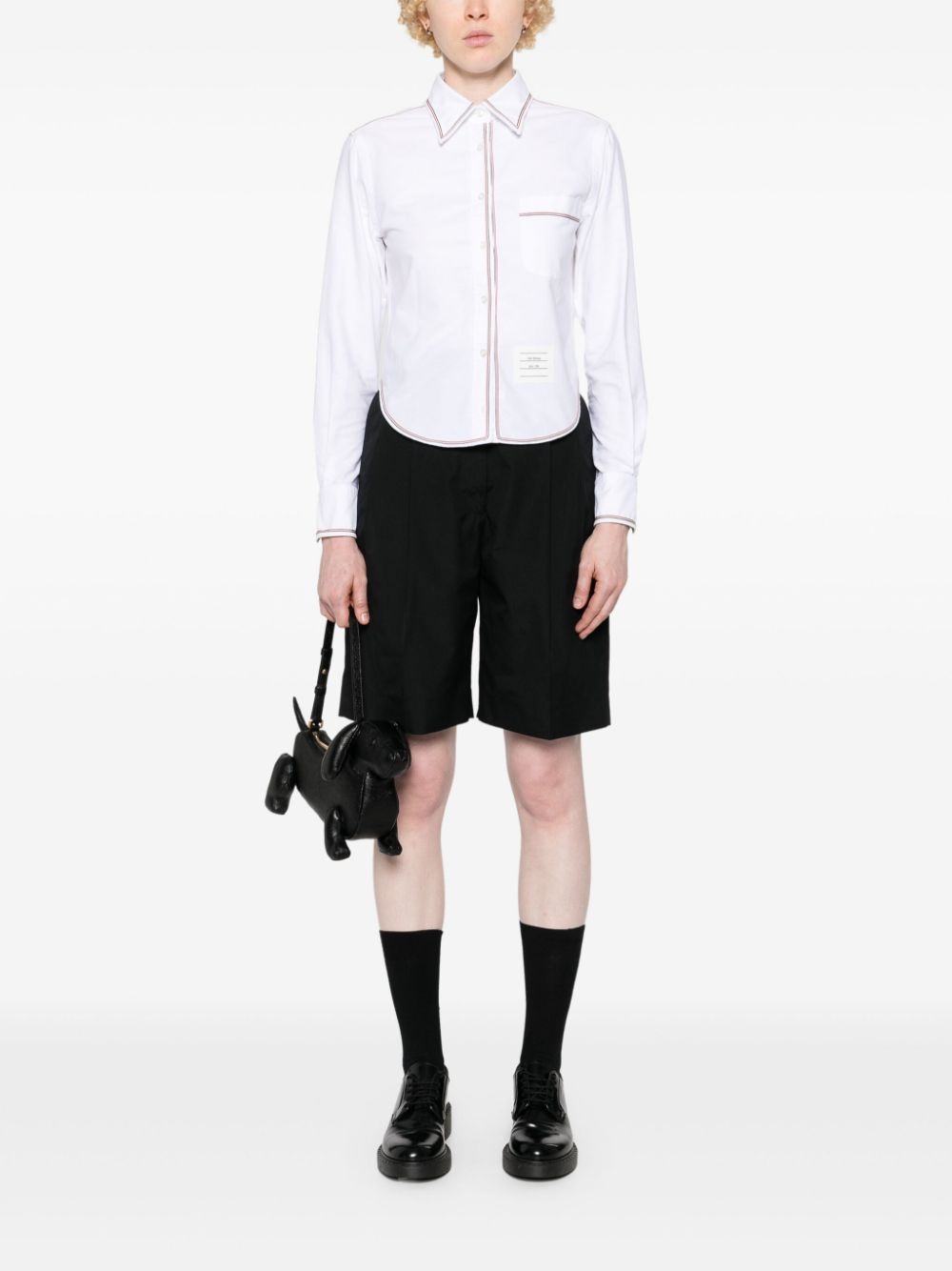 contrast-trim cotton shirt - 2