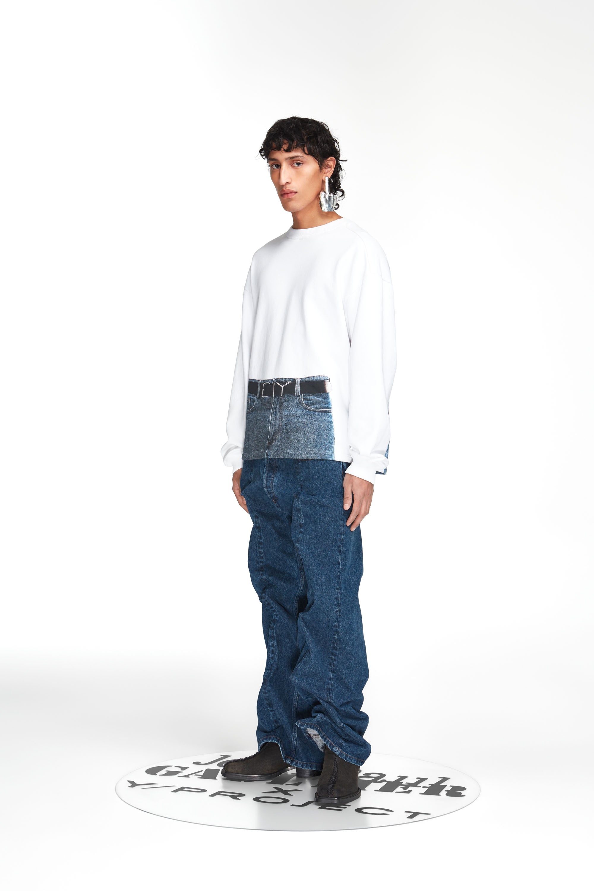 Trompe L'oeil Y Belt Sweatshirt - 3