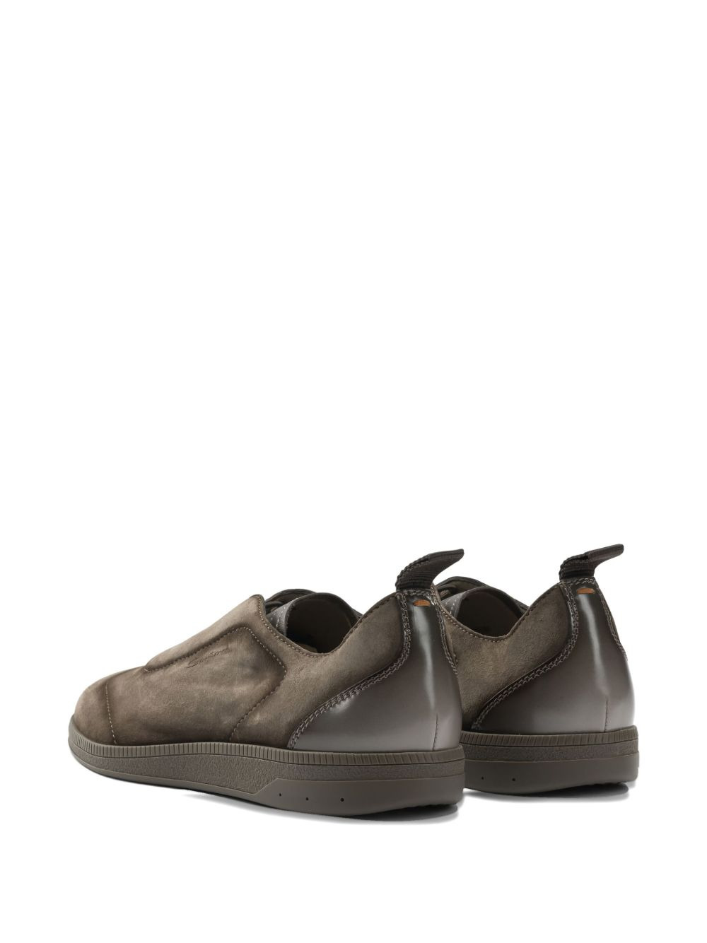 panelled leather sneakers - 3