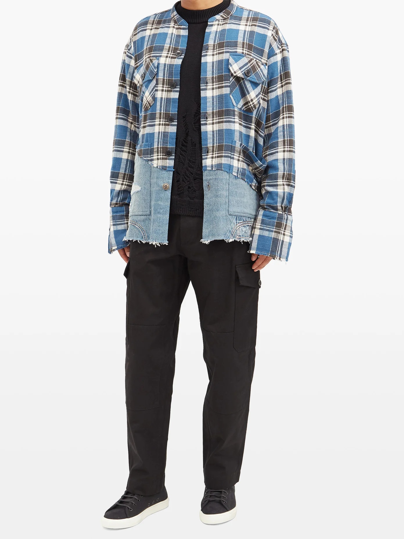 Studio plaid cotton-blend shirt - 2