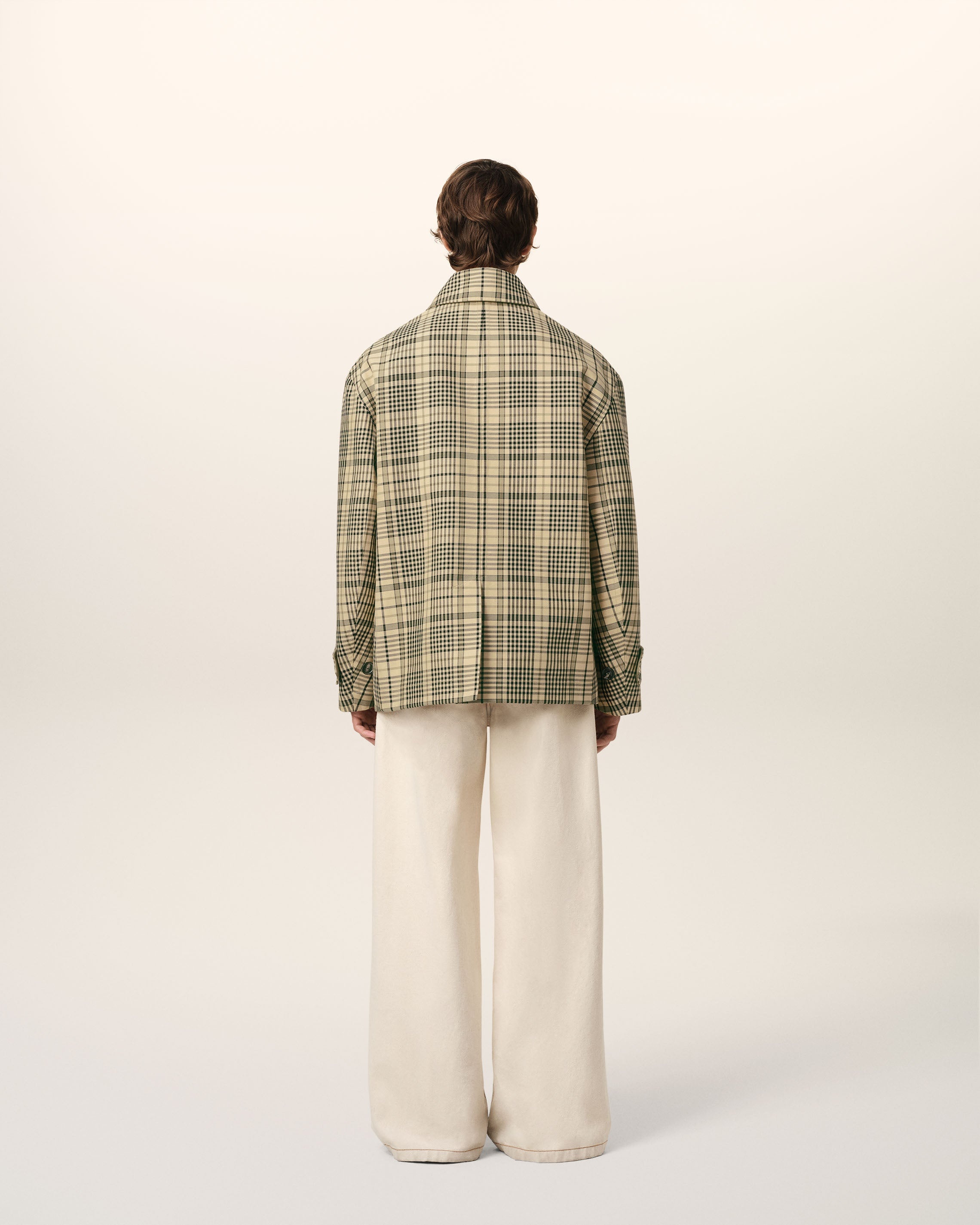 BEIGE BOUNDED BUTTONED JACKET - 5