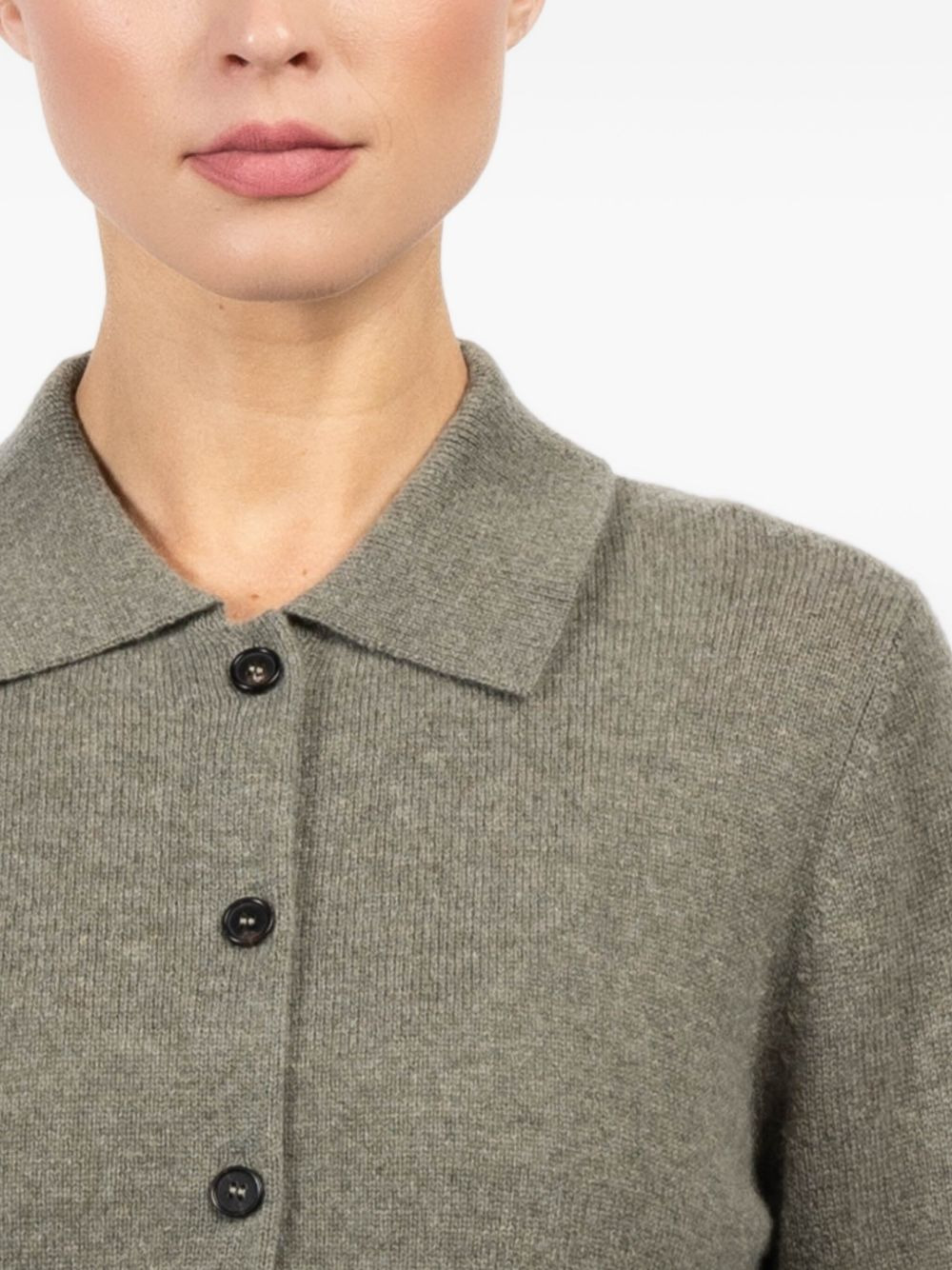collared button-front cardigan - 5