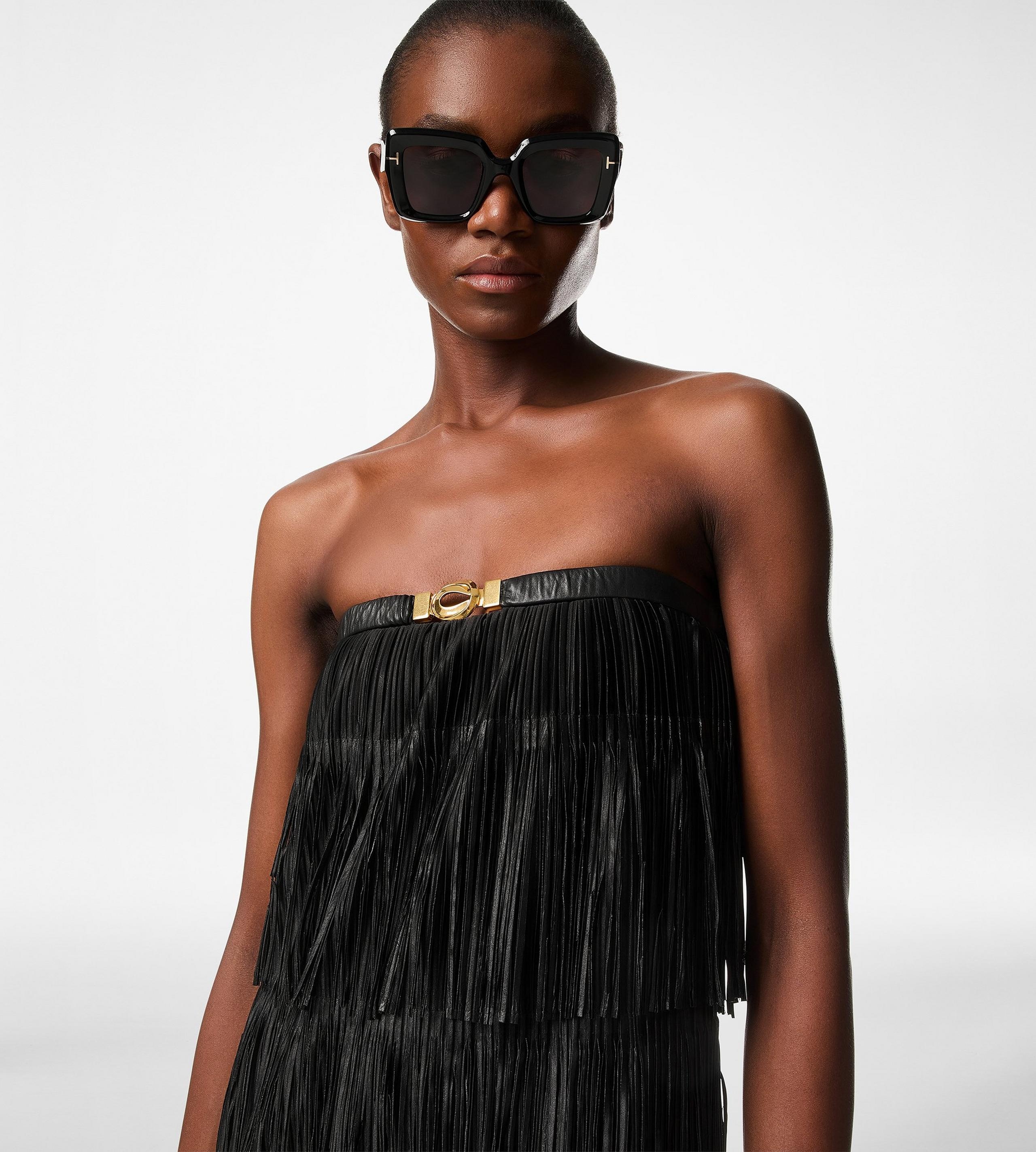 FRINGE EMBROIDERY MINI COCKTAIL DRESS - 2