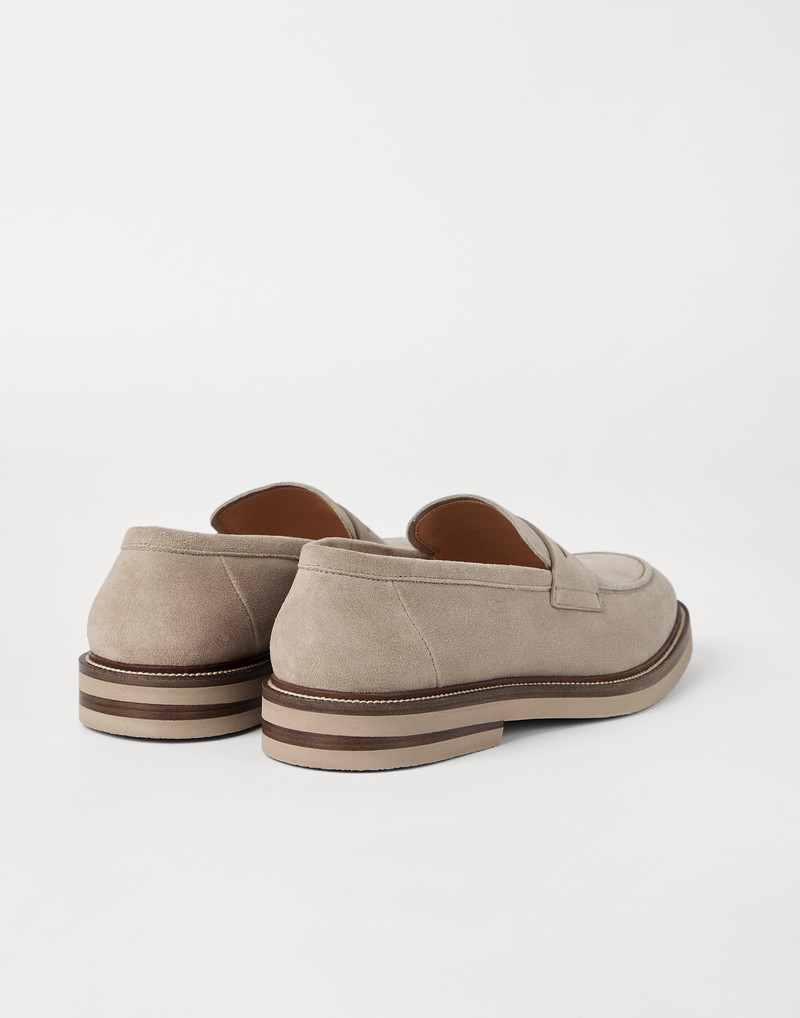 Brunello Cucinelli Suede penny loafers outlook