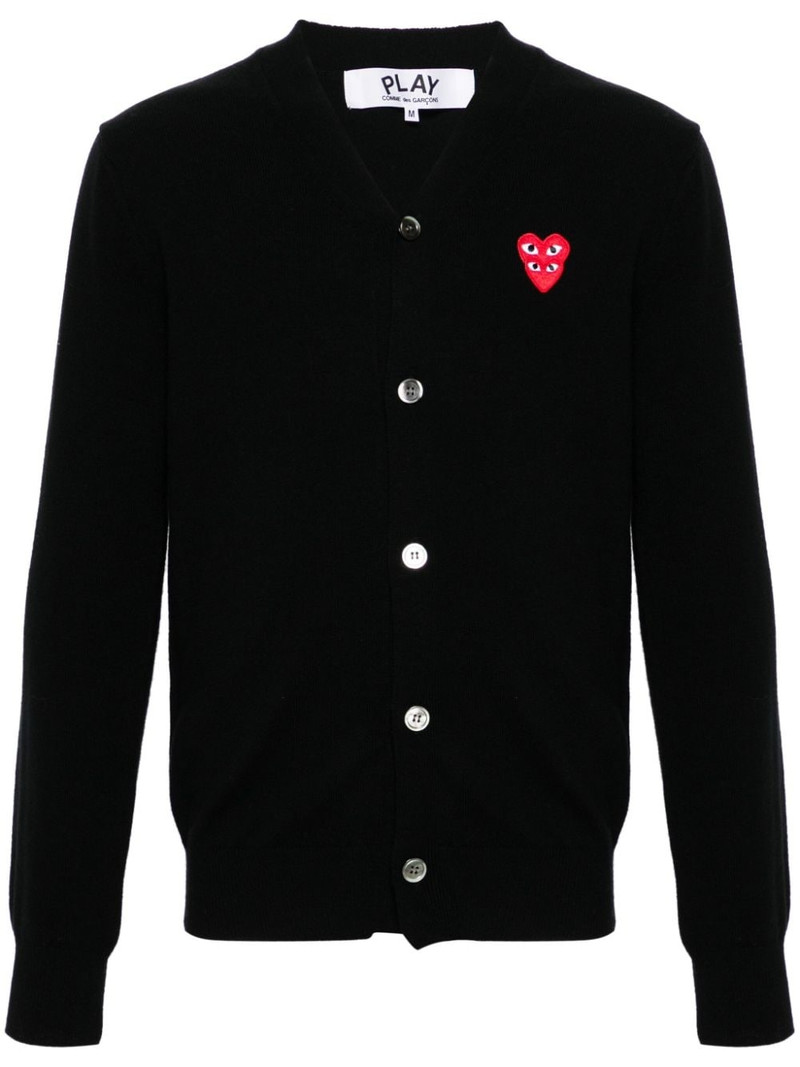 heart-patch wool cardigan 1