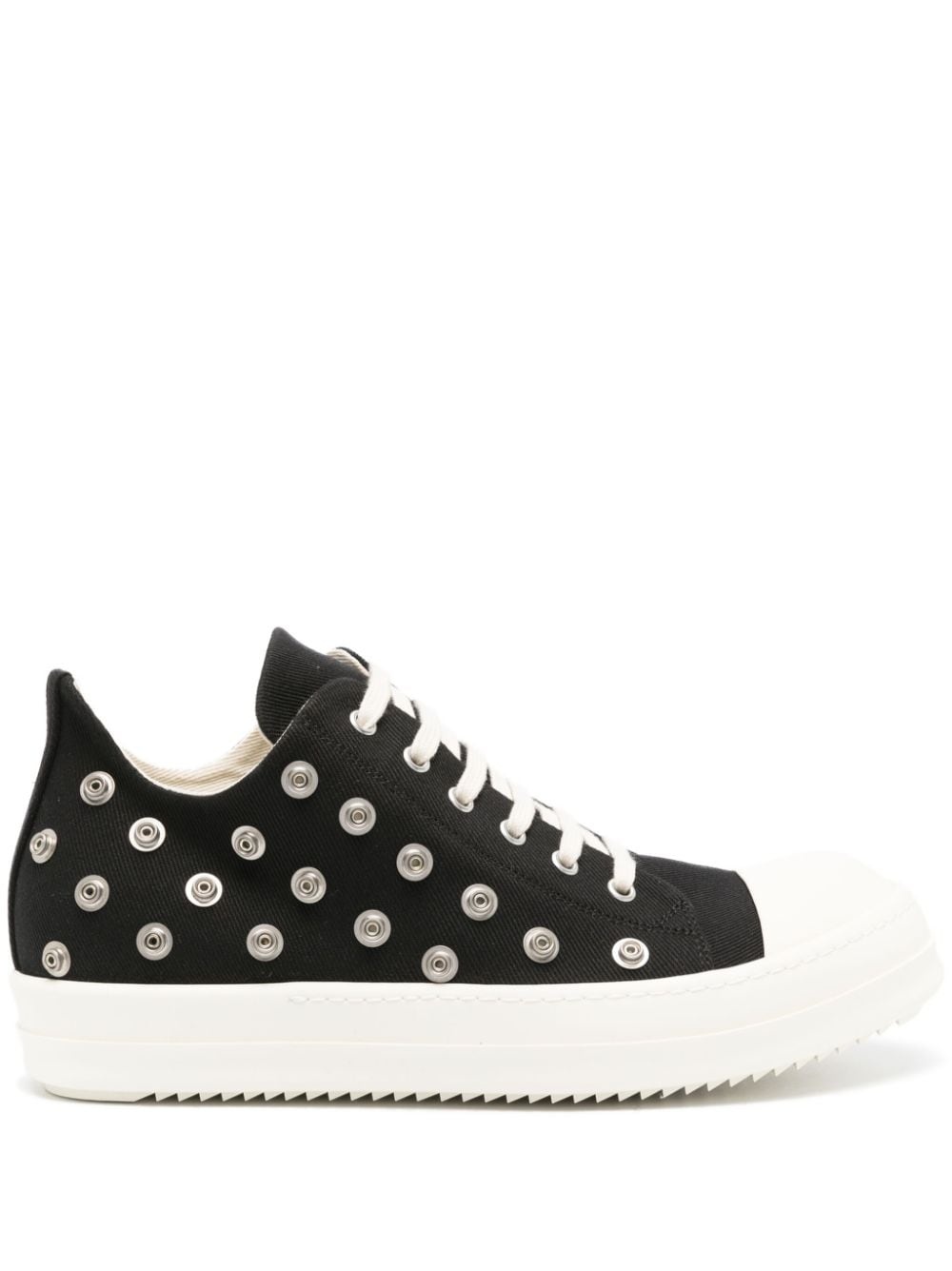 eyelet-embellished lace-up sneakers - 1