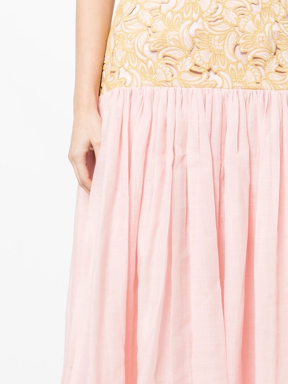 Anthea floral-embroidered maxi skirt - 5