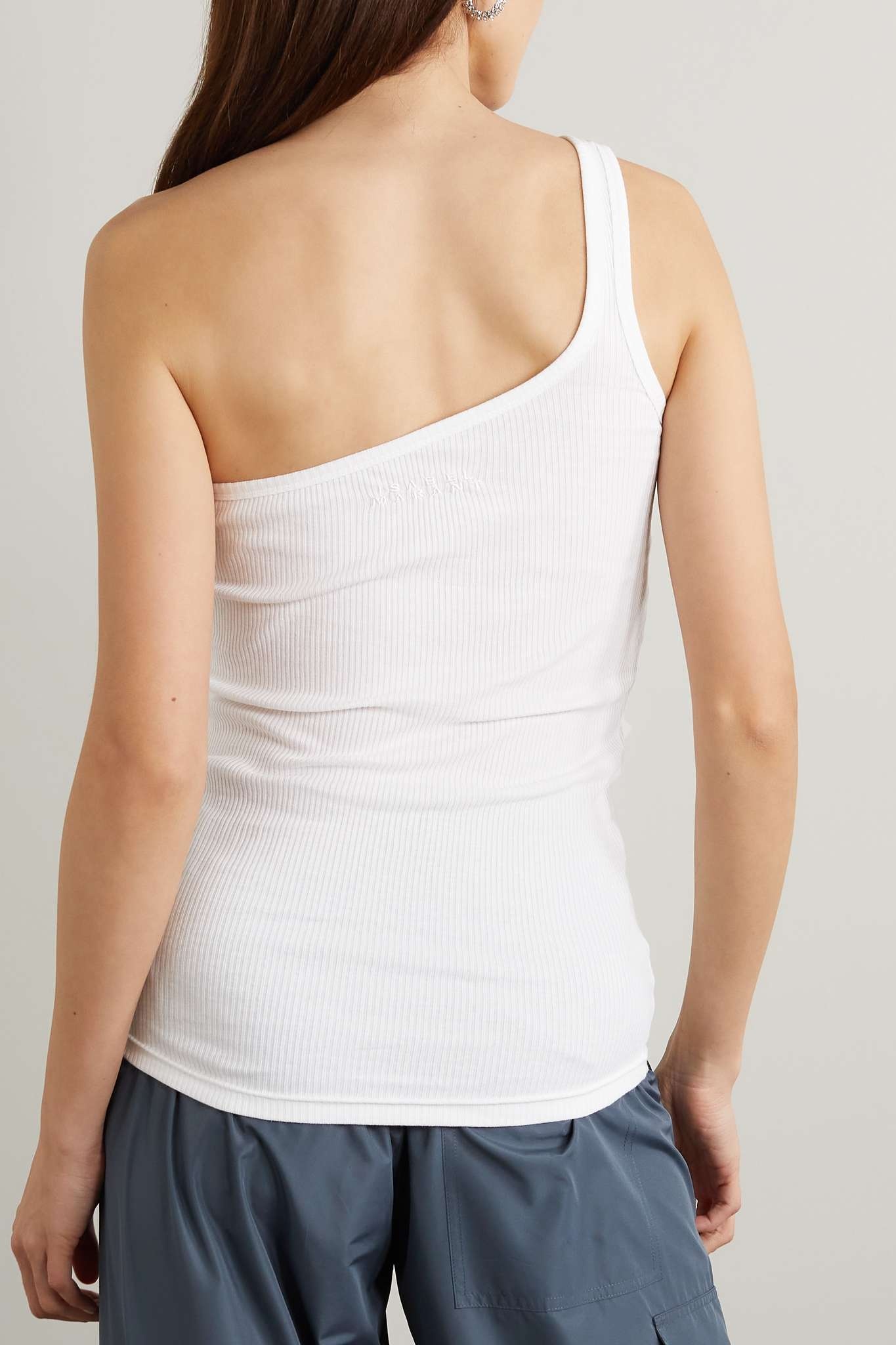 Tresia one-shoulder ribbed cotton-jersey tank - 3