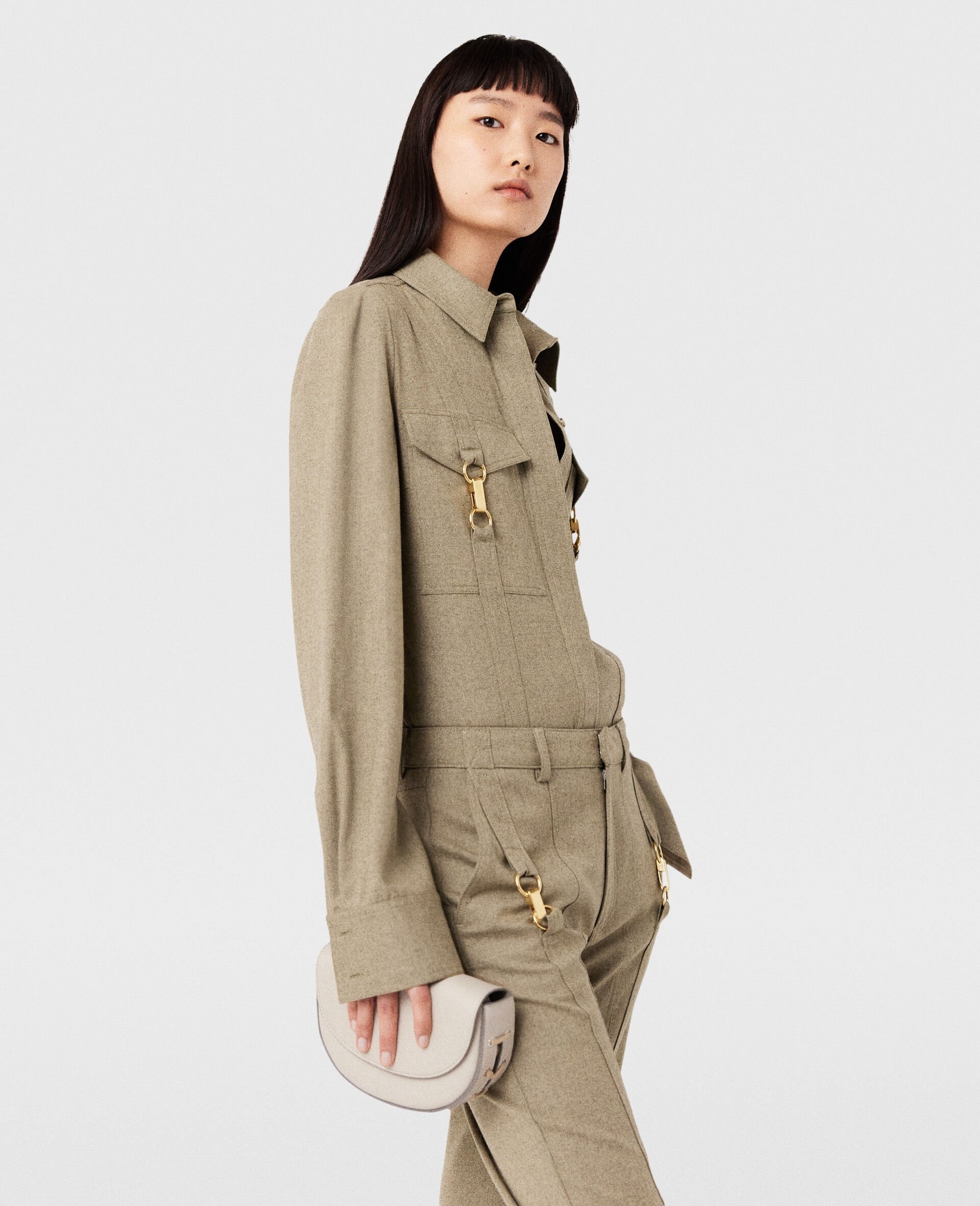 Clasp-Embellished Wool Shirt - 3