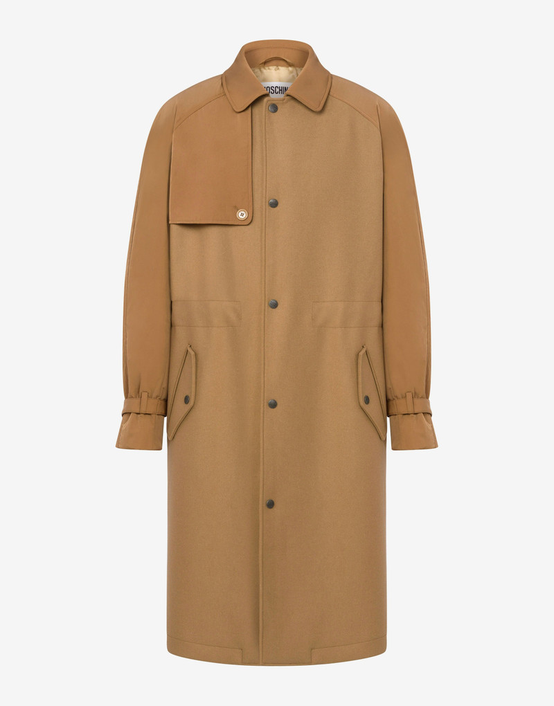 WOOL CLOTH AND NYLON COAT 1