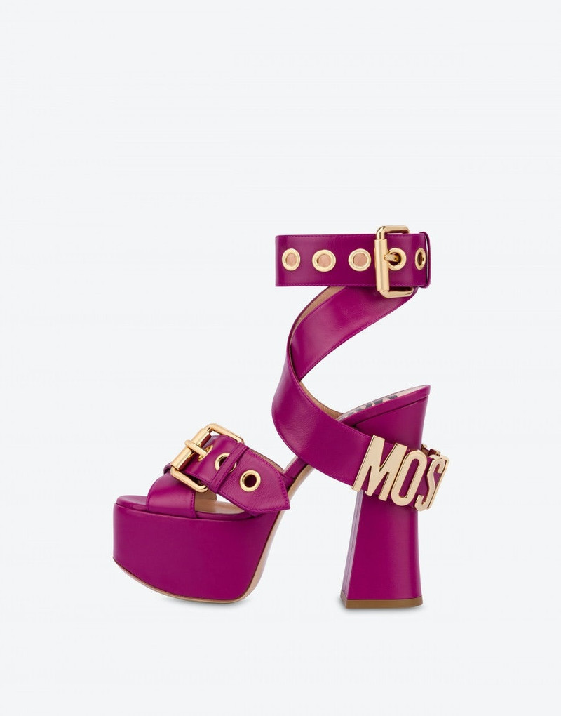 MOSCHINO BELT PLATFORM SANDALS 2