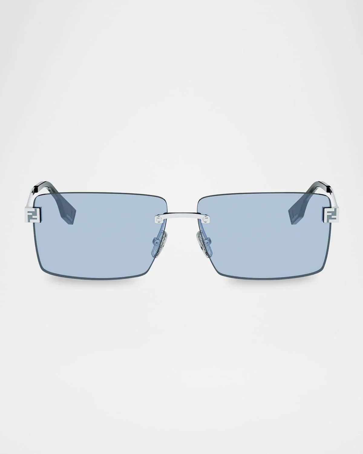 Men's Fendi Sky Rimless Metal Rectangle Sunglasses - 1