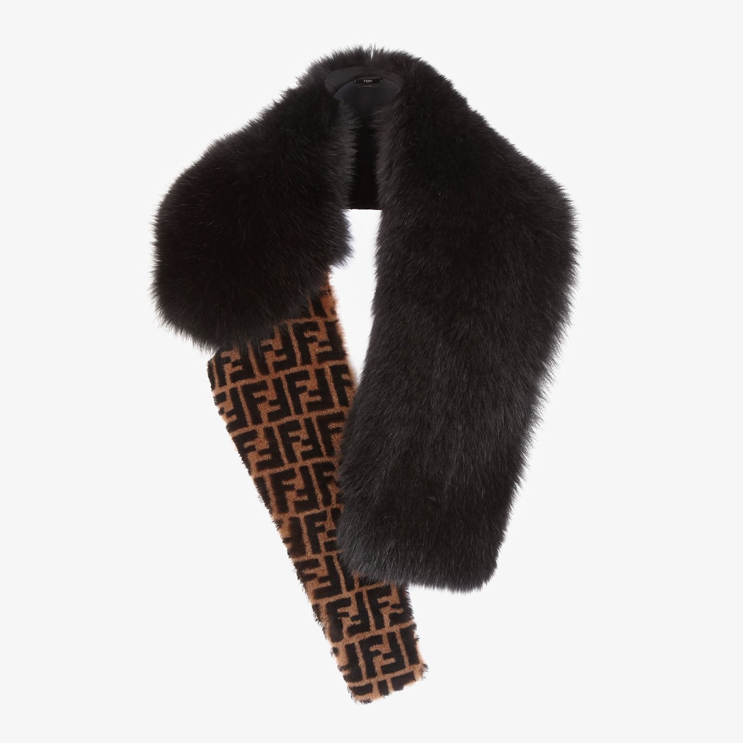 Black fox fur collar - 1