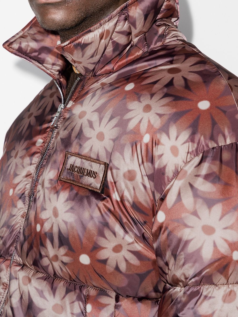 floral print padded jacket - 4