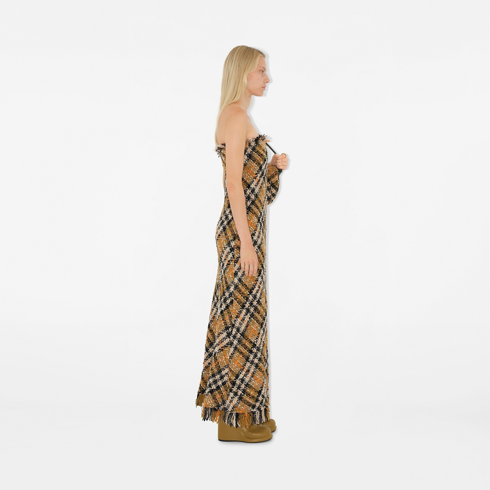 Check Wool Blend Dress - 3