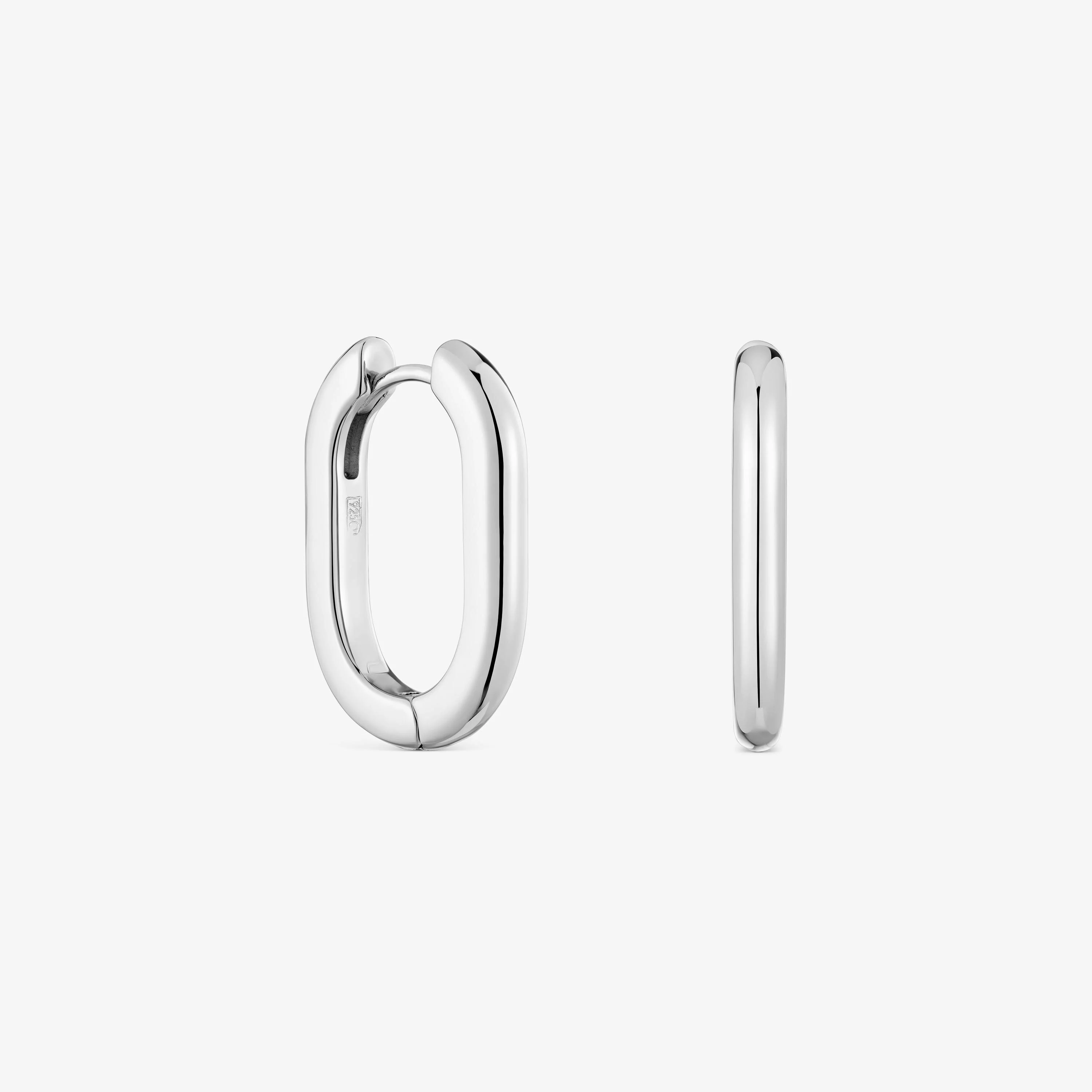 Long 22 mm silver Hoop earrings Basics - 1
