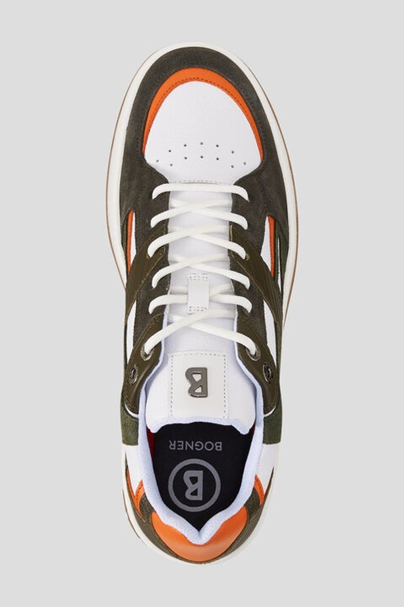 Los Angeles Sneakers in Olive green/Orange/White 5