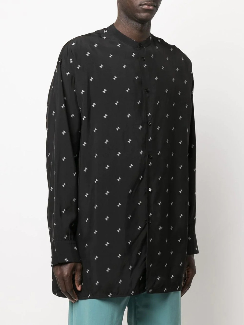bow-motif band-collar shirt 3