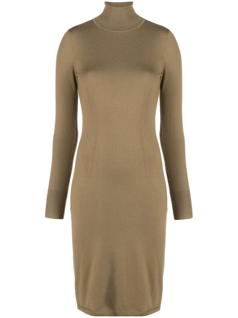 roll-neck knitted midi dress 1