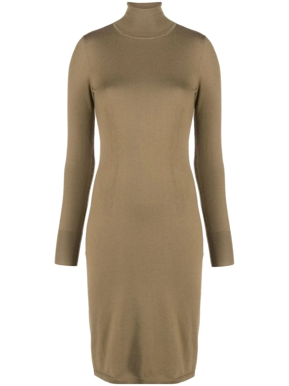 roll-neck knitted midi dress - 1