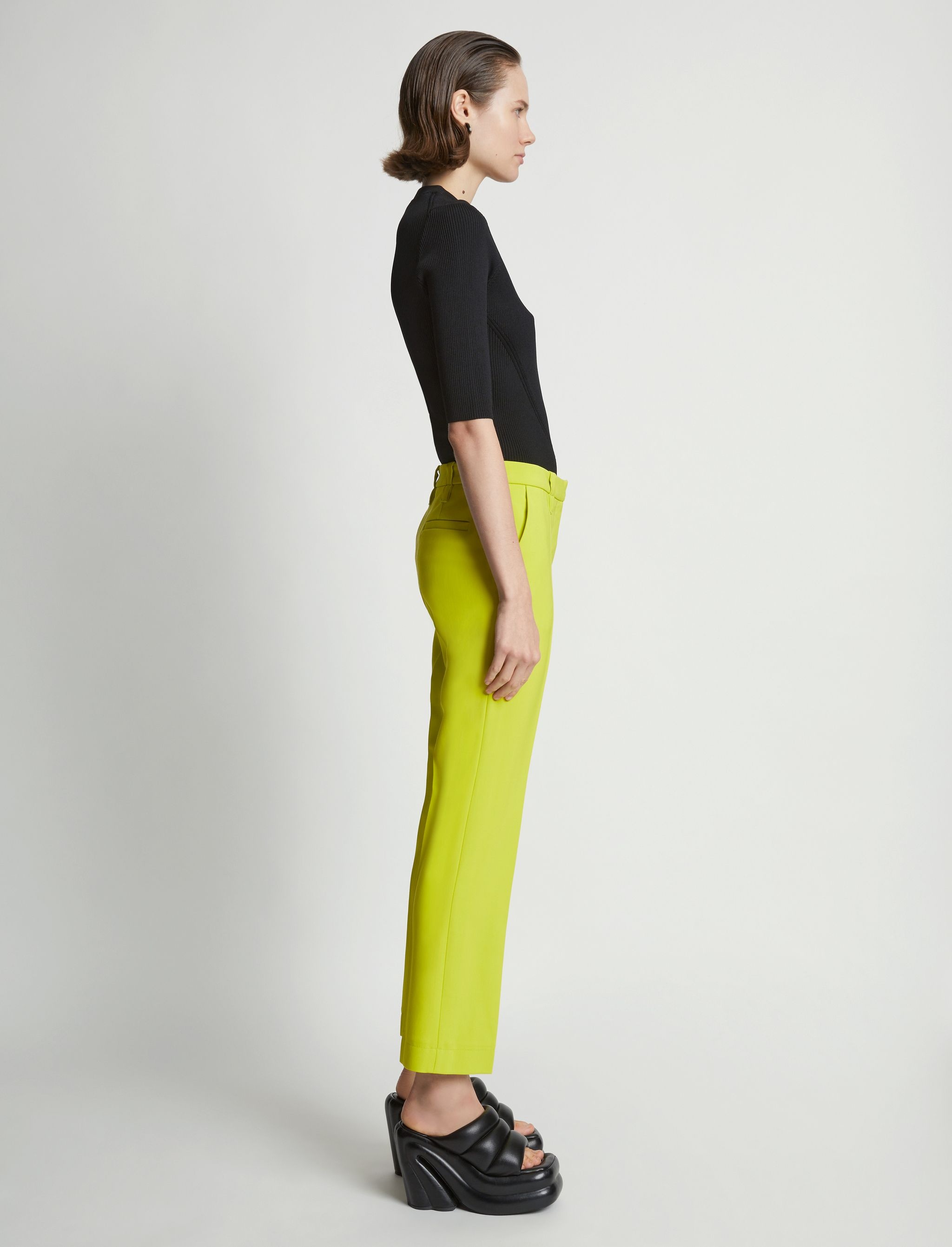 Viscose Suiting Crop Flare Pants - 3