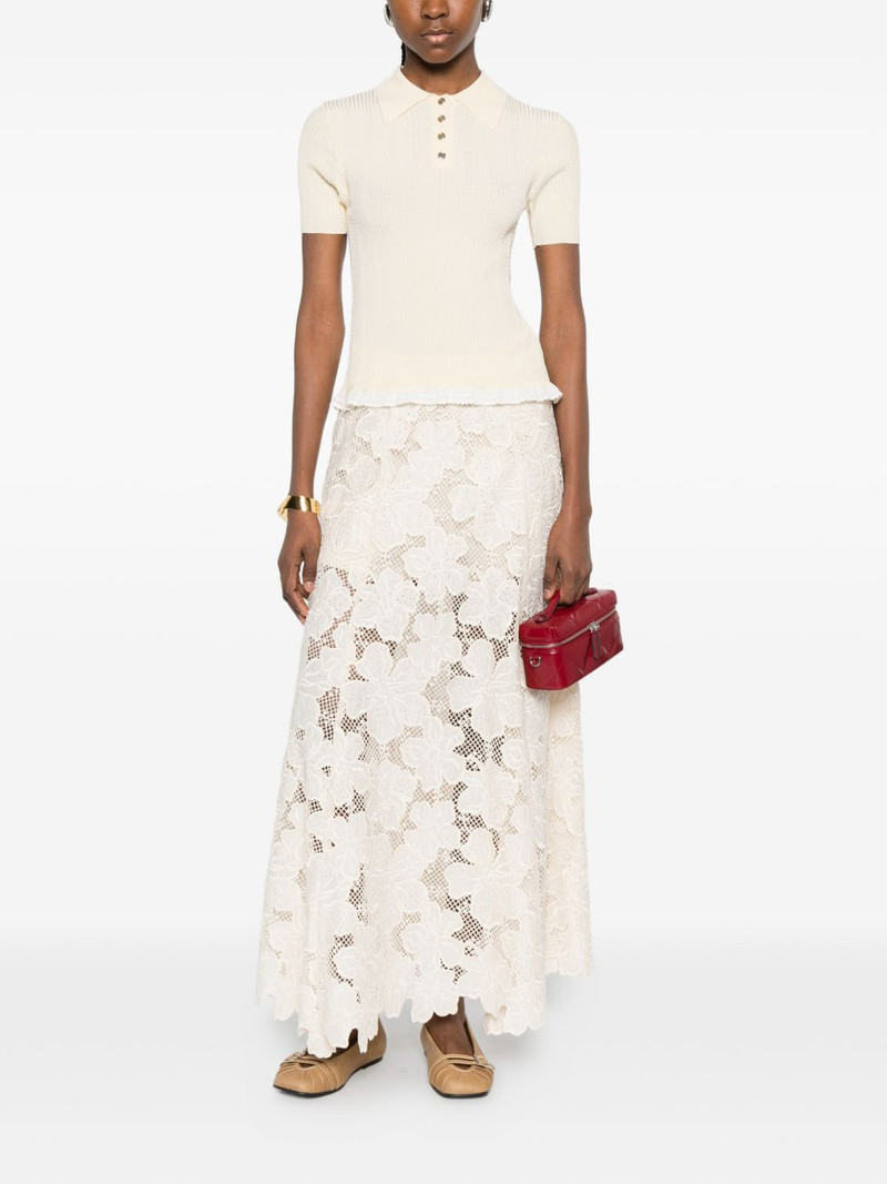Sandro A-line floral-embroidered midi skirt outlook