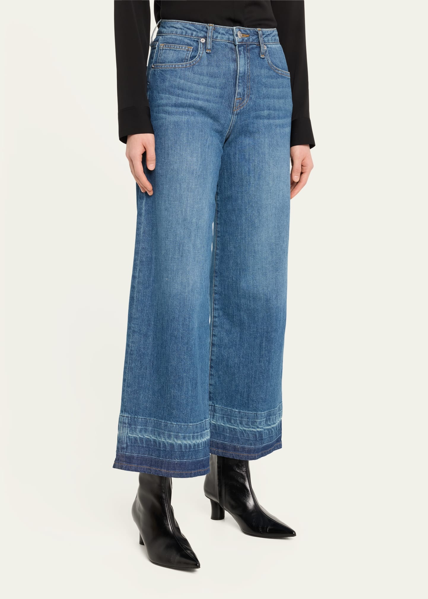 Jude Mid-Rise Cropped Wide-Leg Denim Jeans - 4