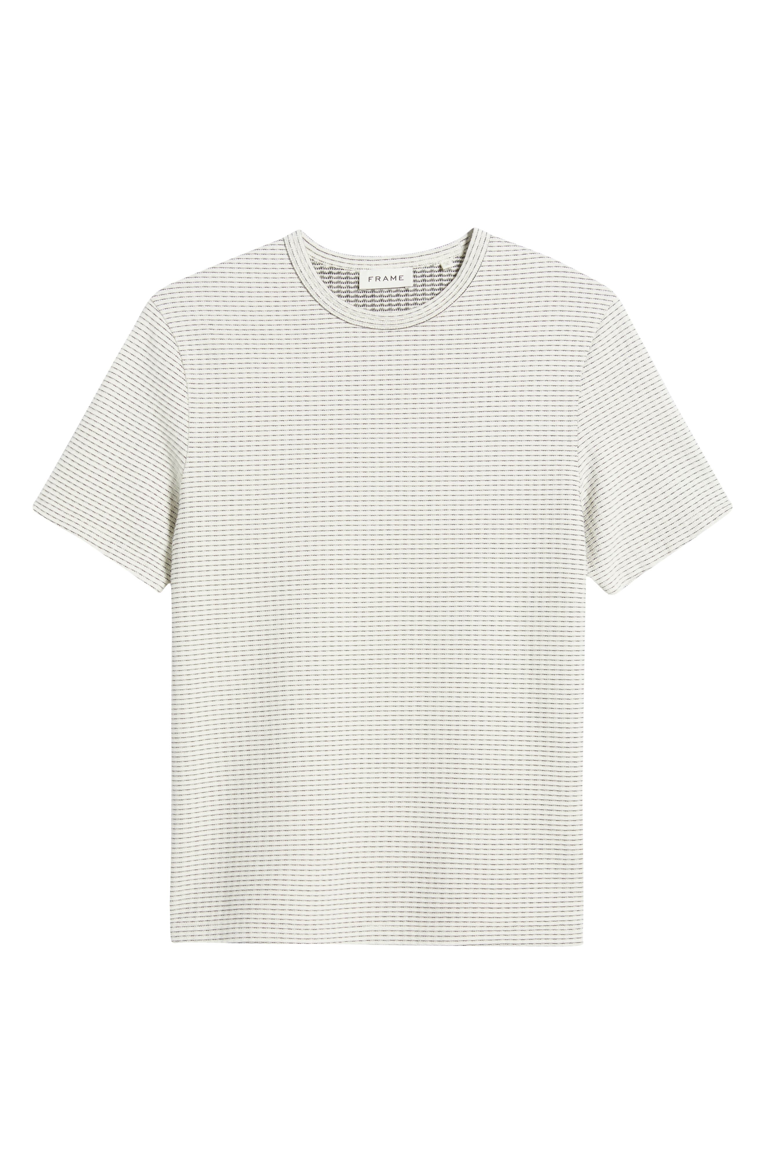 FRAME Jacquard Stripe T-Shirt in White/Navy at Nordstrom - 5