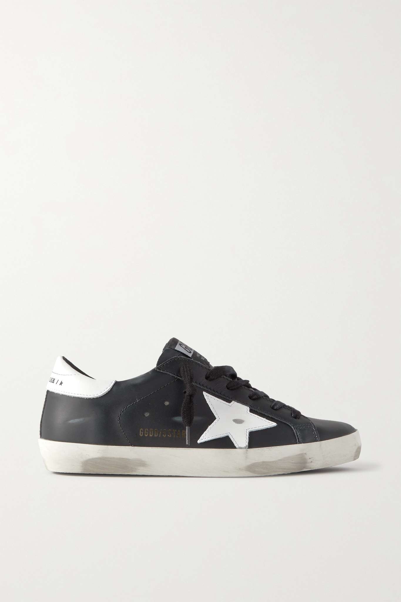 Superstar distressed leather sneakers - 1