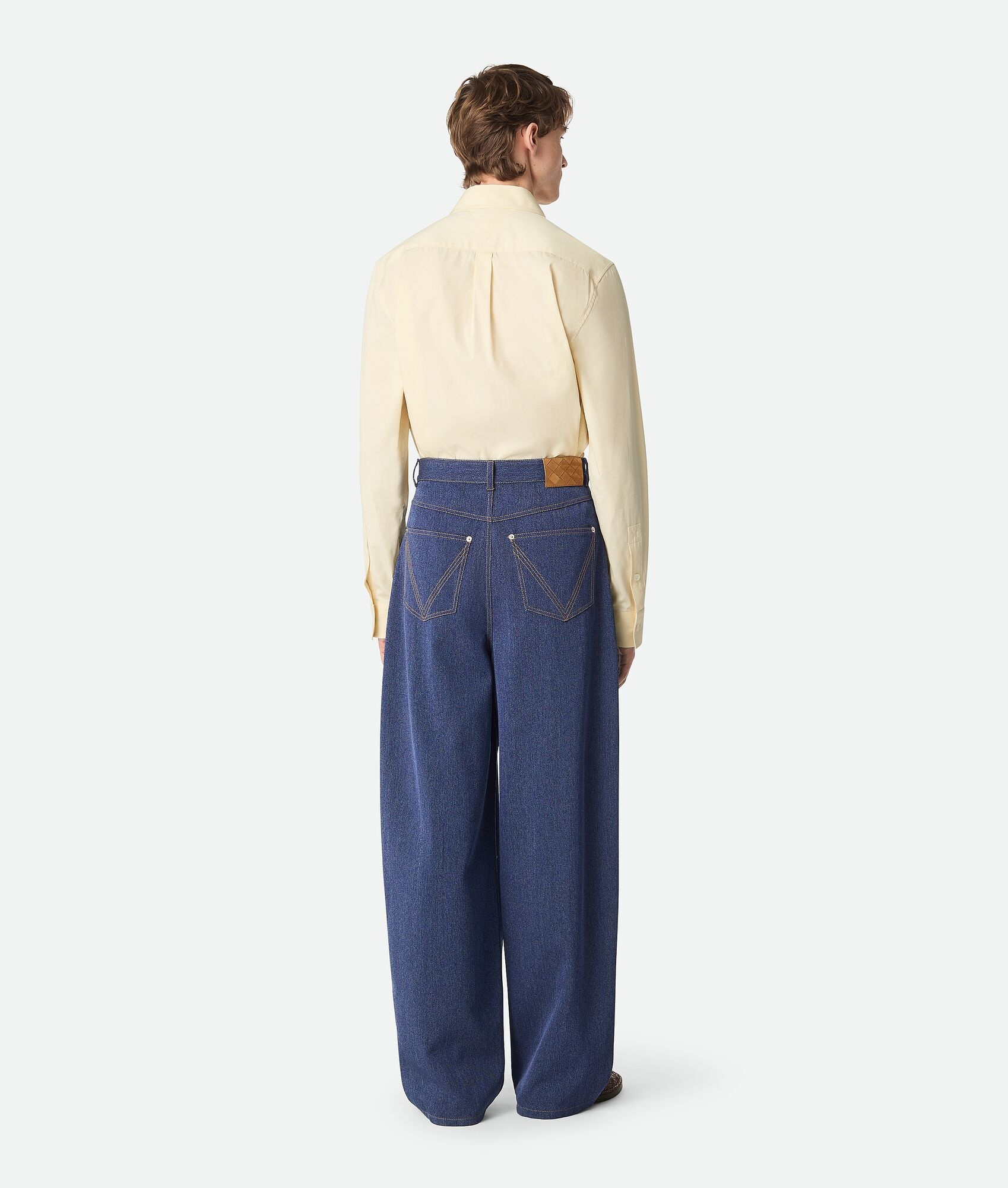 Wool Cotton Wide Leg Trousers - 3