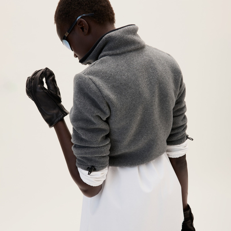 Cotton fleece cropped sweatshirt 5