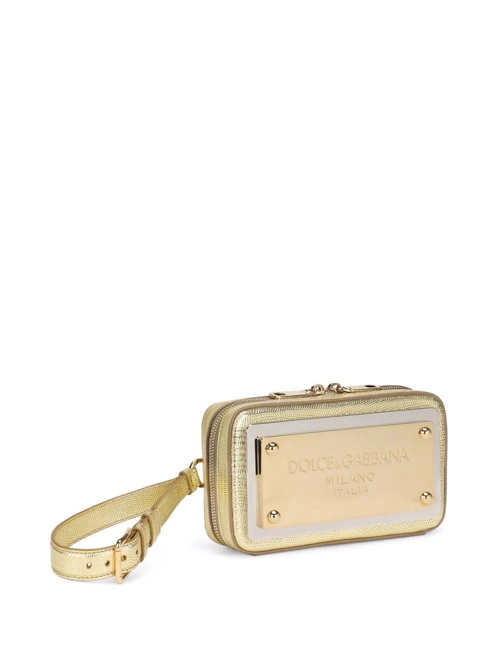 logo-plaque mini clutch bag - 3