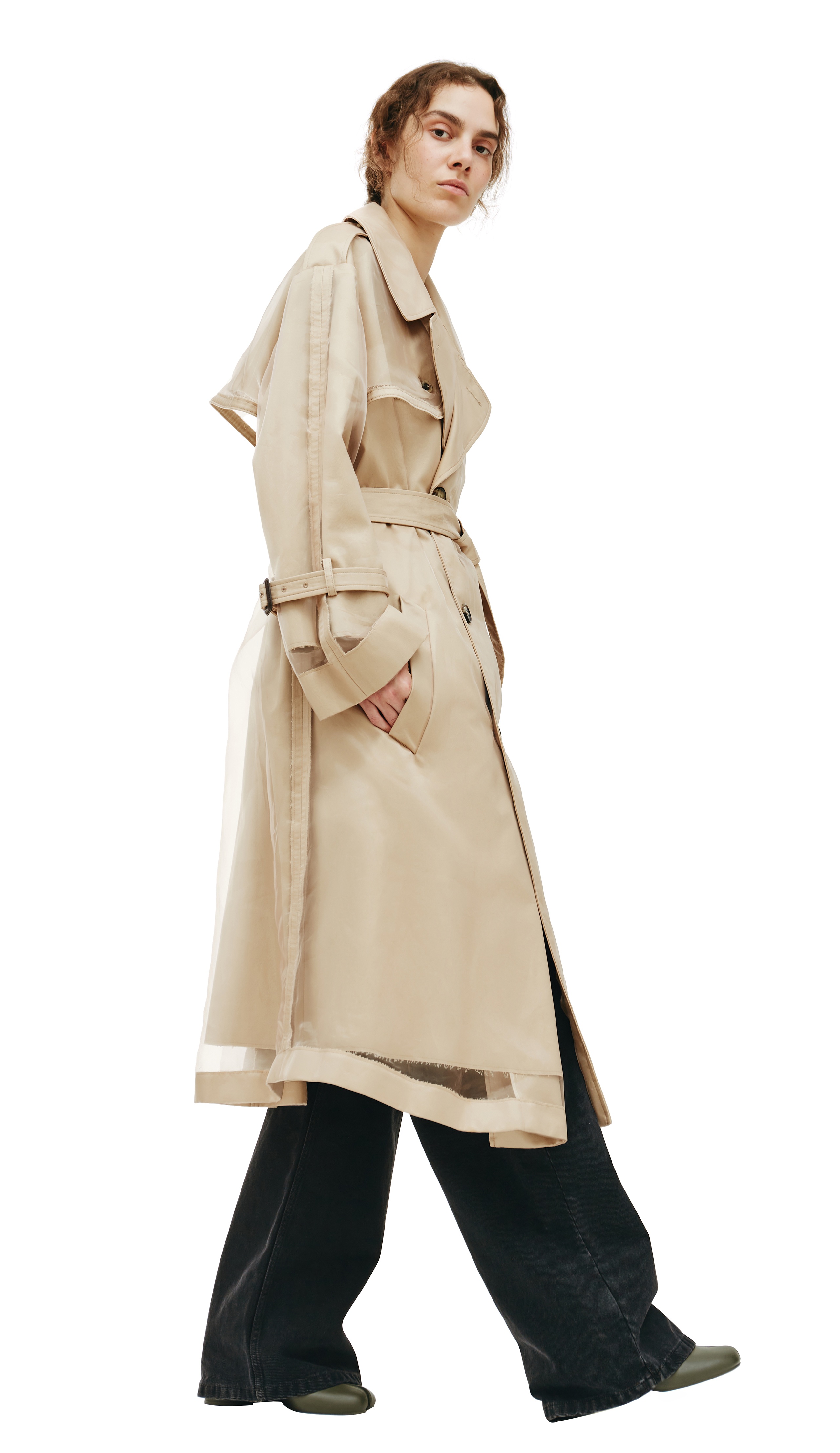 Maison Margiela Reversible Trench Coat In Beige