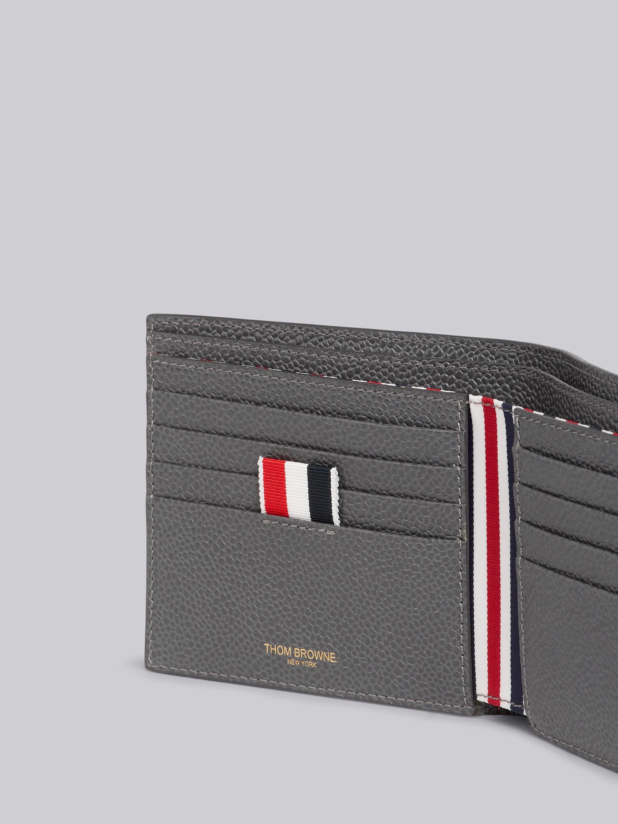 Medium Grey Pebbled Calfskin Zebra Icon Bifold Wallet 2