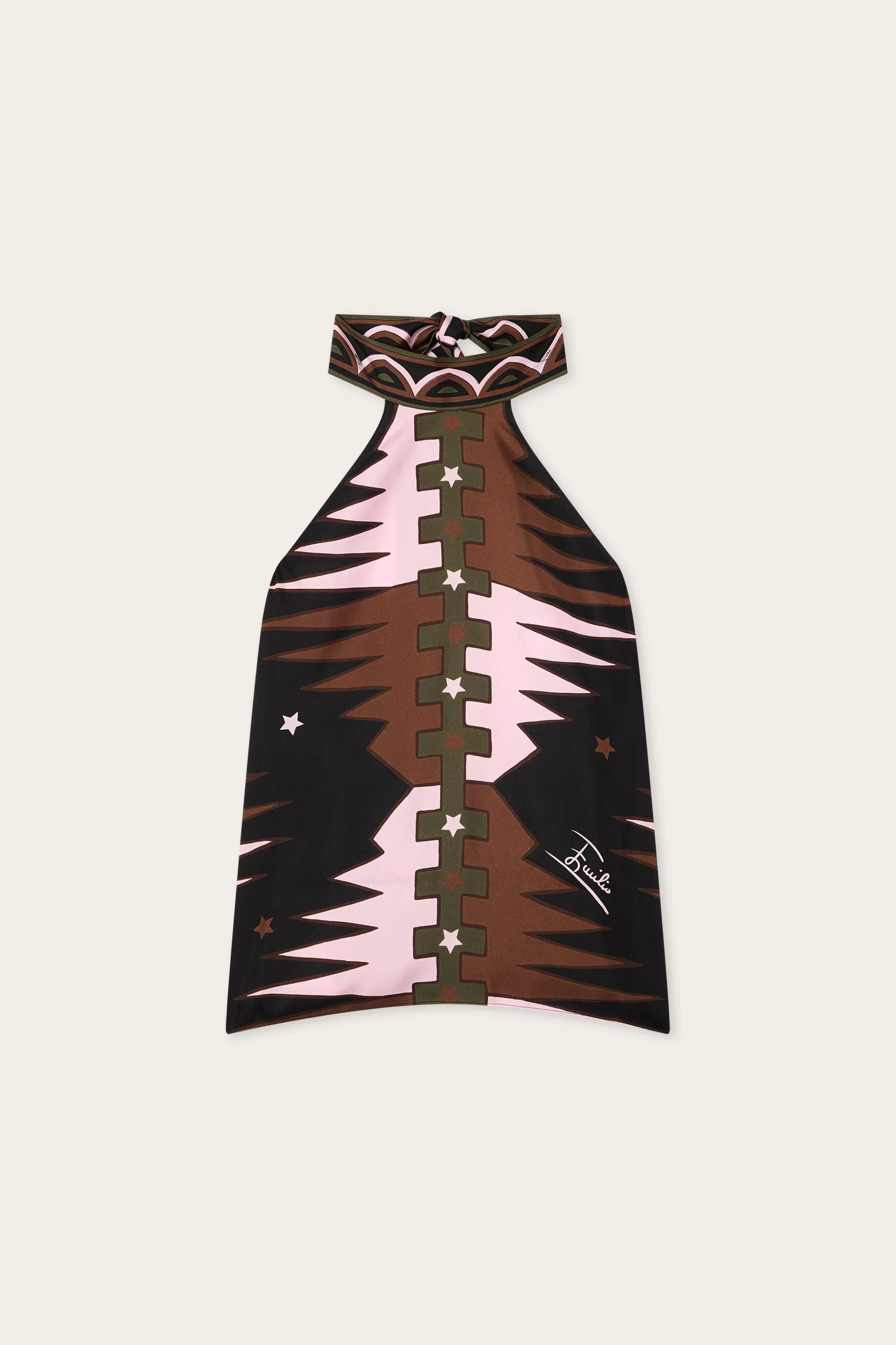 VALDIMONTONE PRINT HALTER TOP - 1